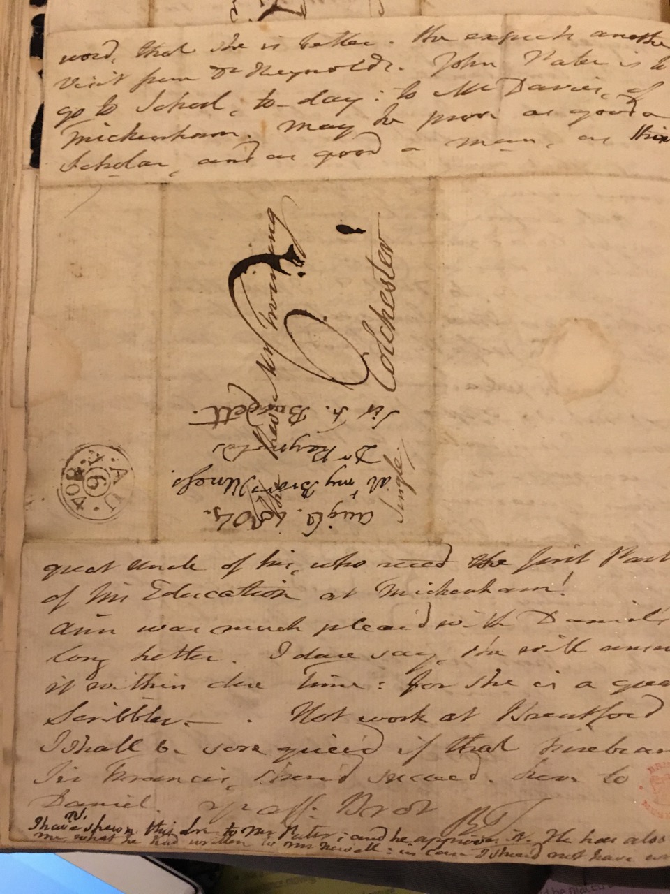 Image #4 of letter: Richard Twining (jnr) to Rev Daniel Twining, 6 August 1804