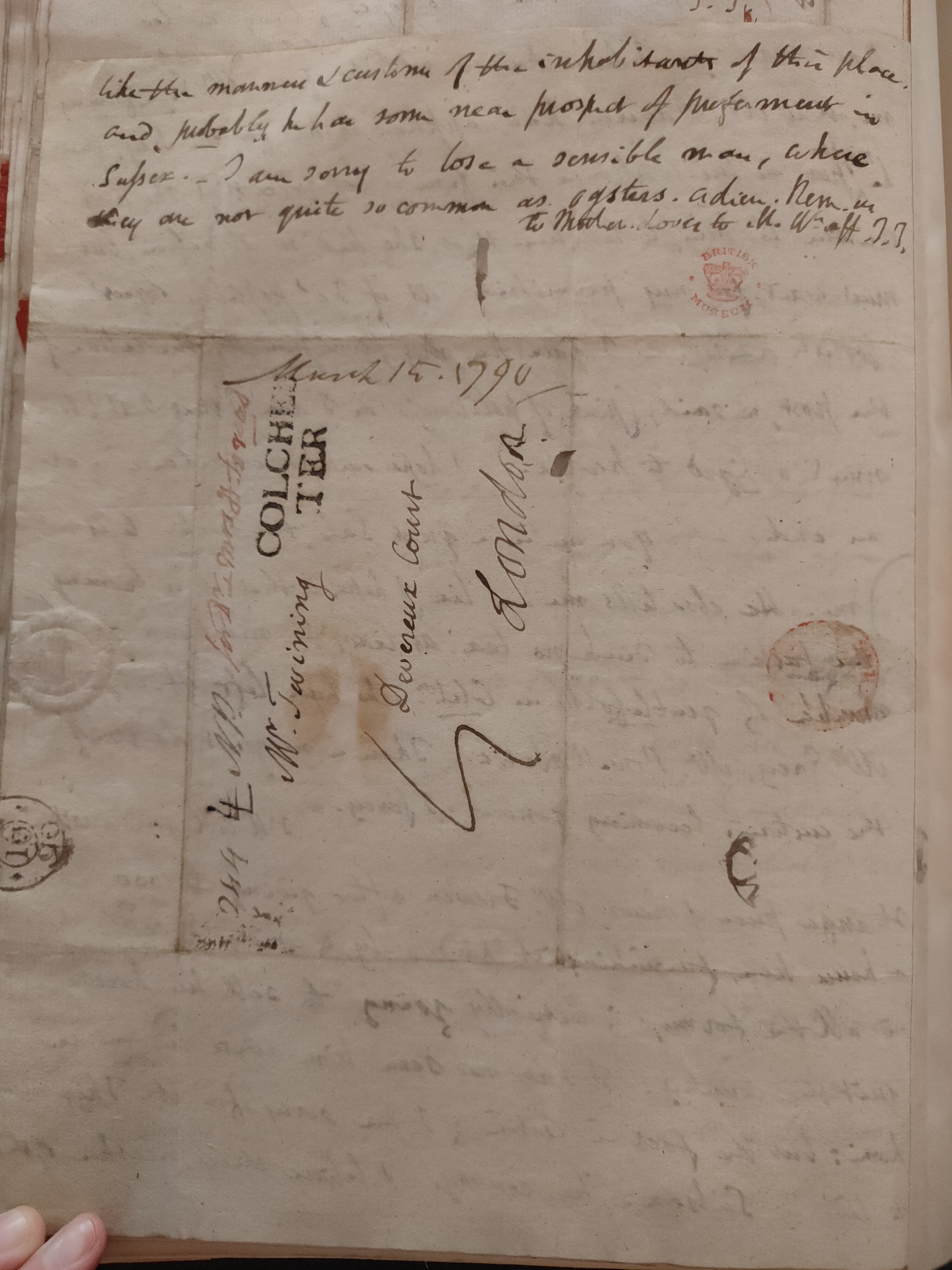 Image #4 of letter: Thomas Twining to Daniel Twining, 15 March 1790