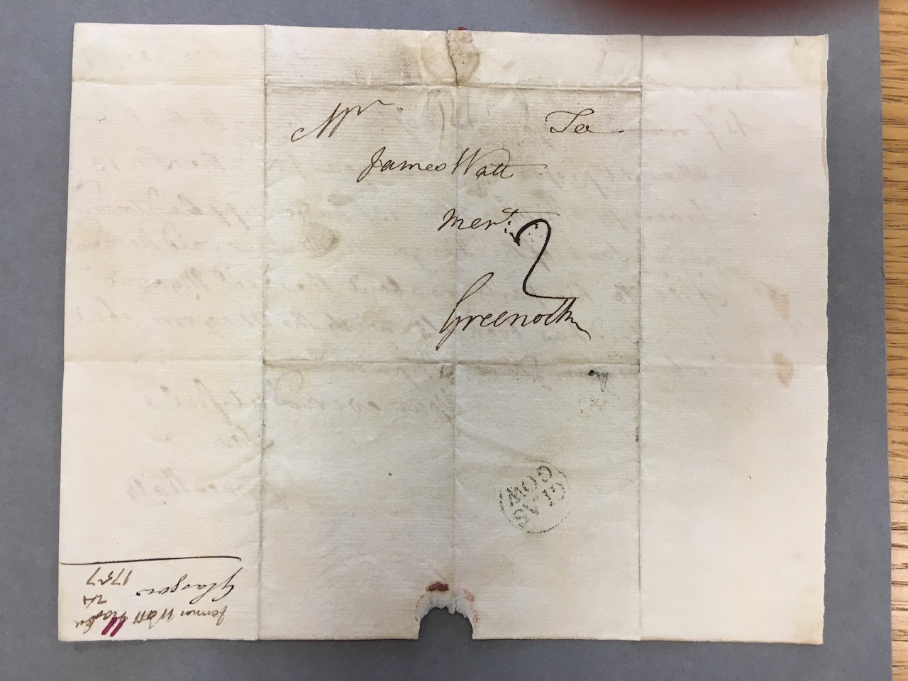 Image #2 of letter: James Watt (II) to James Watt (I), 25 November 1757