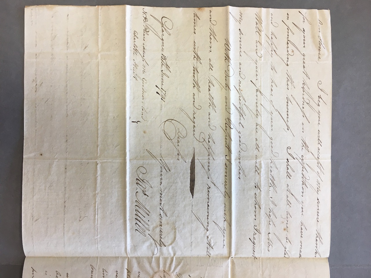 Image #2 of letter: James and Margaret Miller [nee Watt (II)] to James Watt (II), 15 June 1791
