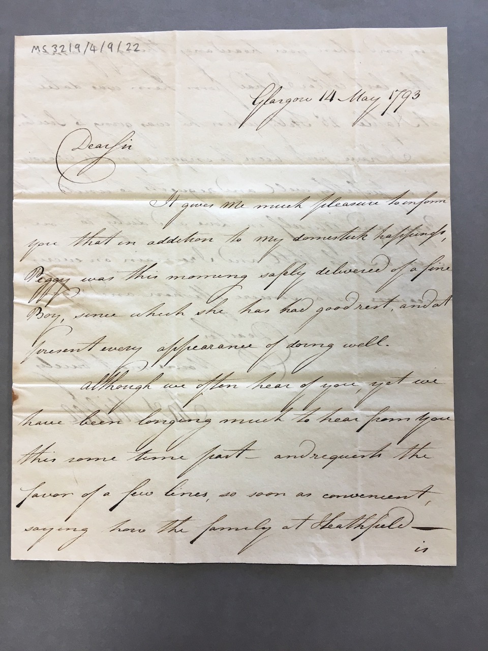 Image #1 of letter: James Miller to James Watt (II), 14 May 1793