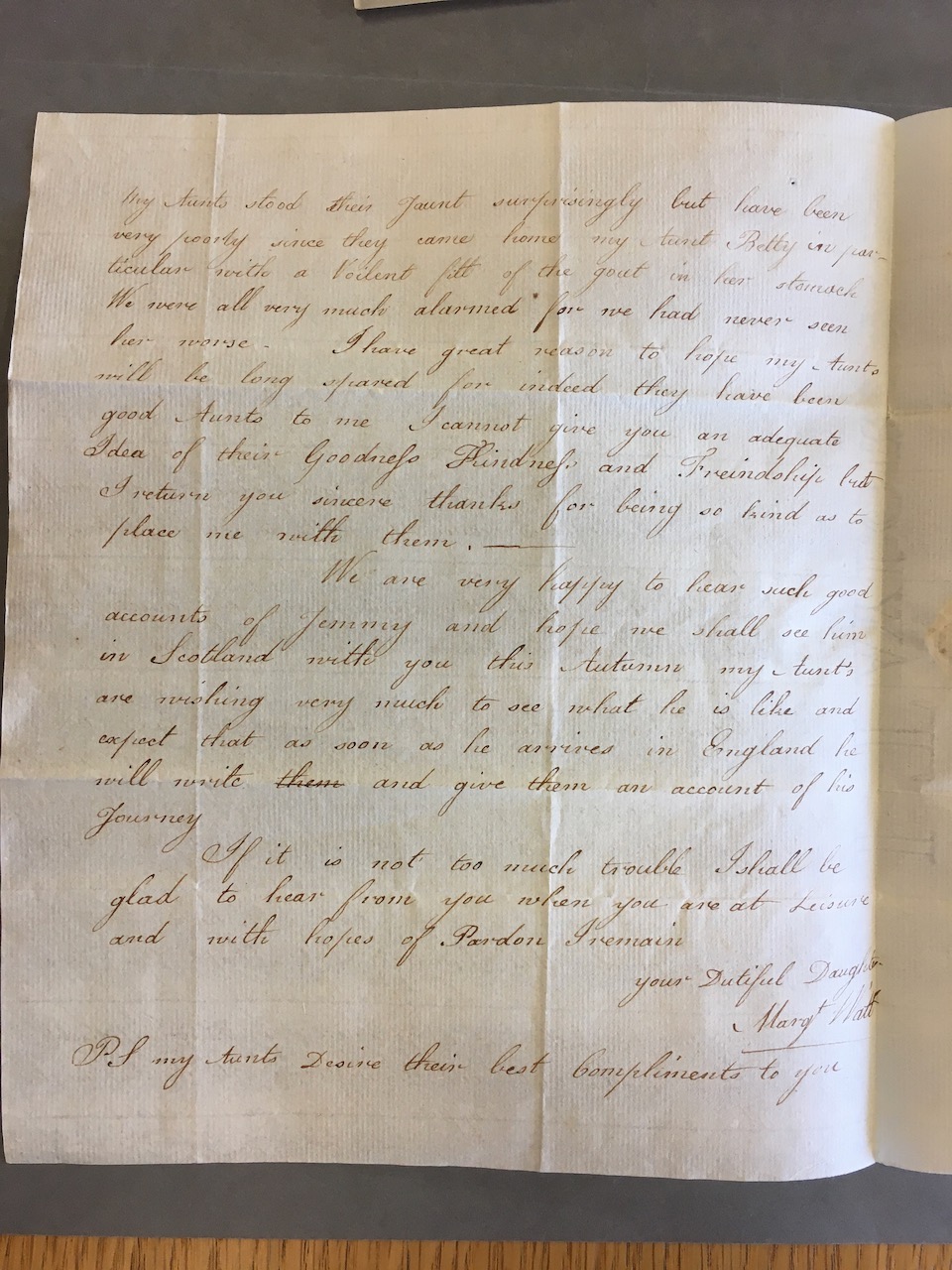 Image #2 of letter: Margaret Watt (II) to James Watt (II), 18 September 1787