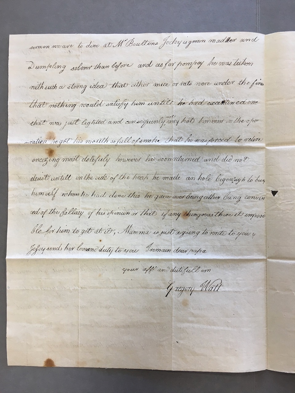 Image #2 of letter: Gregory Watt to James Watt (II), March 1790