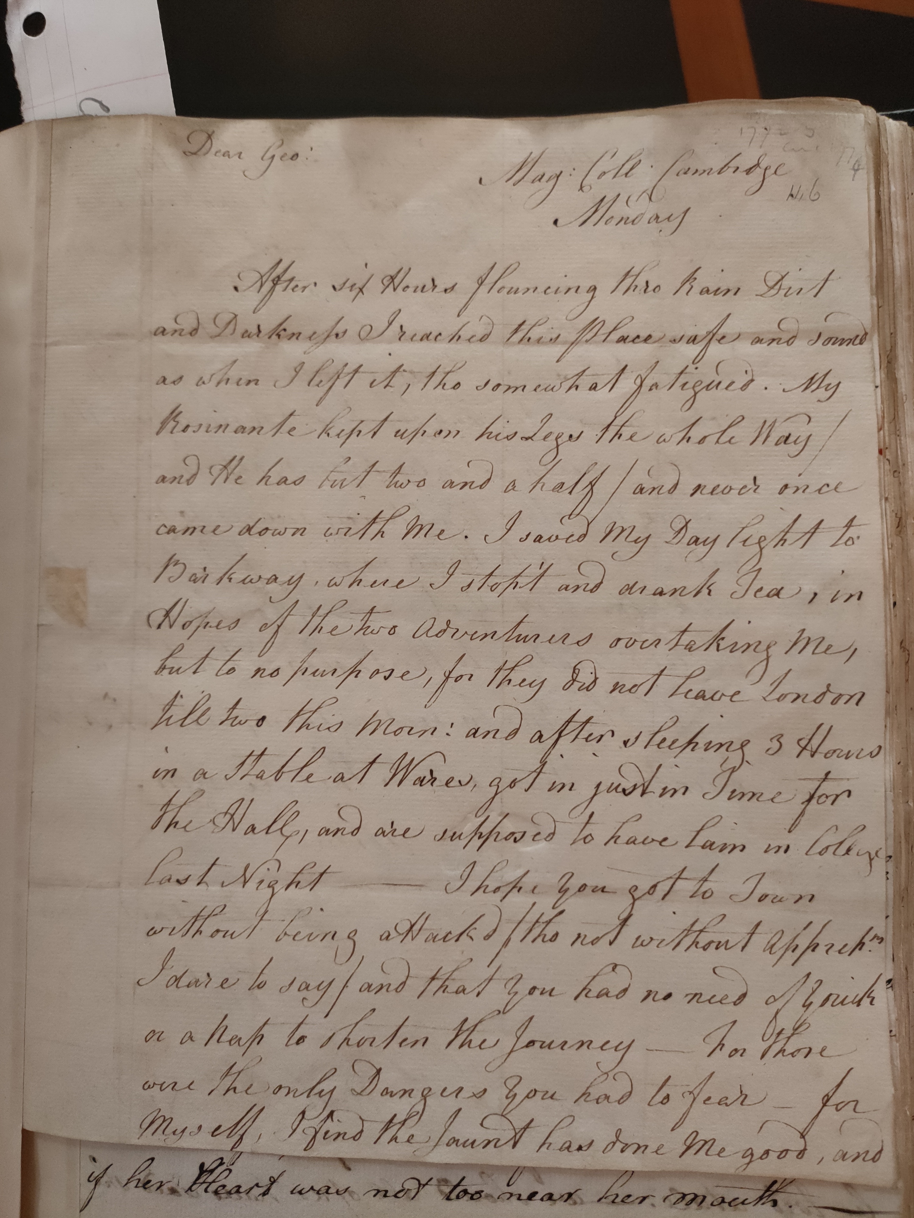 Image #1 of letter: Richard Cumberland to George Cumberland, [?May] 1775