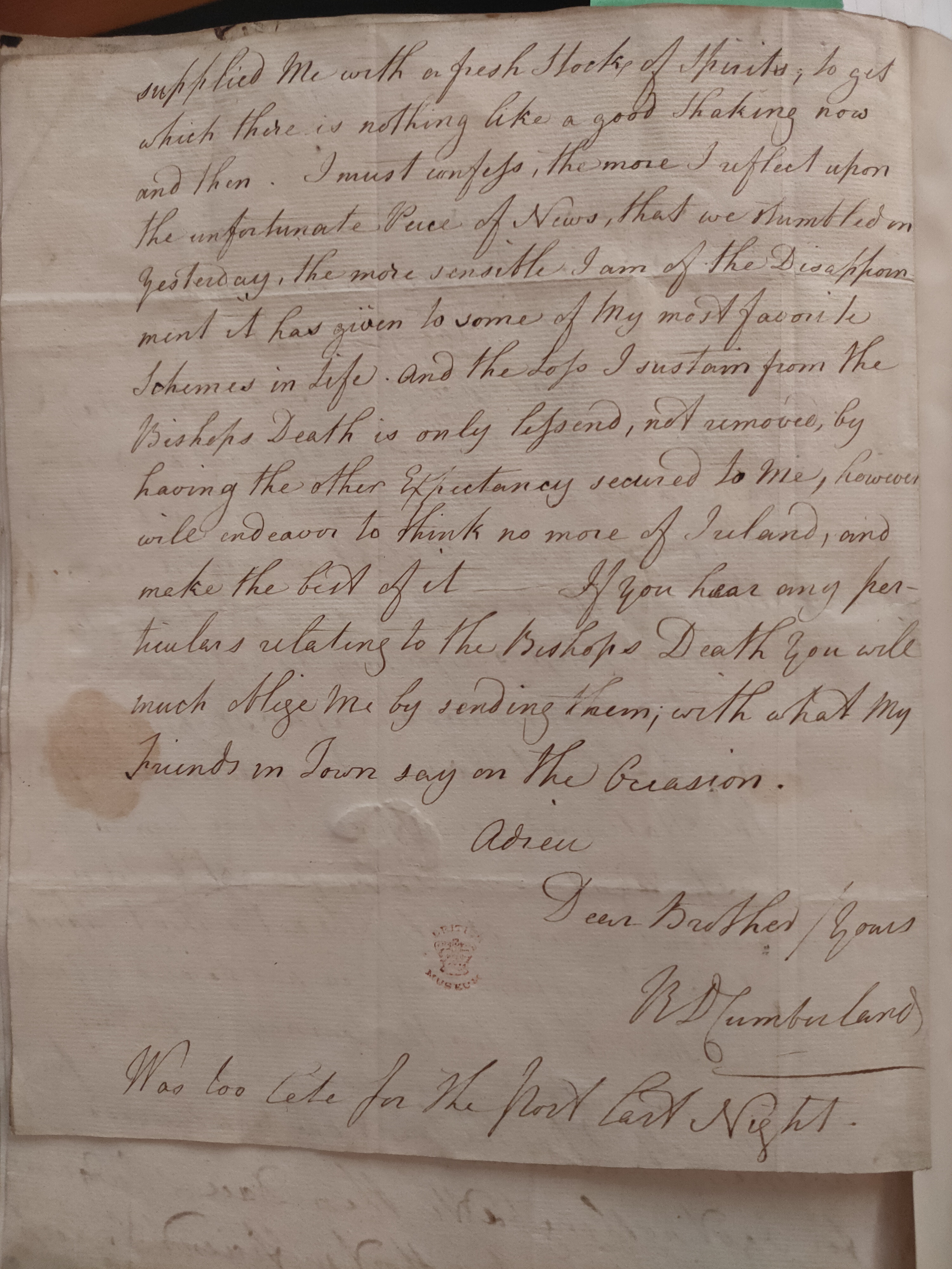 Image #2 of letter: Richard Cumberland to George Cumberland, [?May] 1775