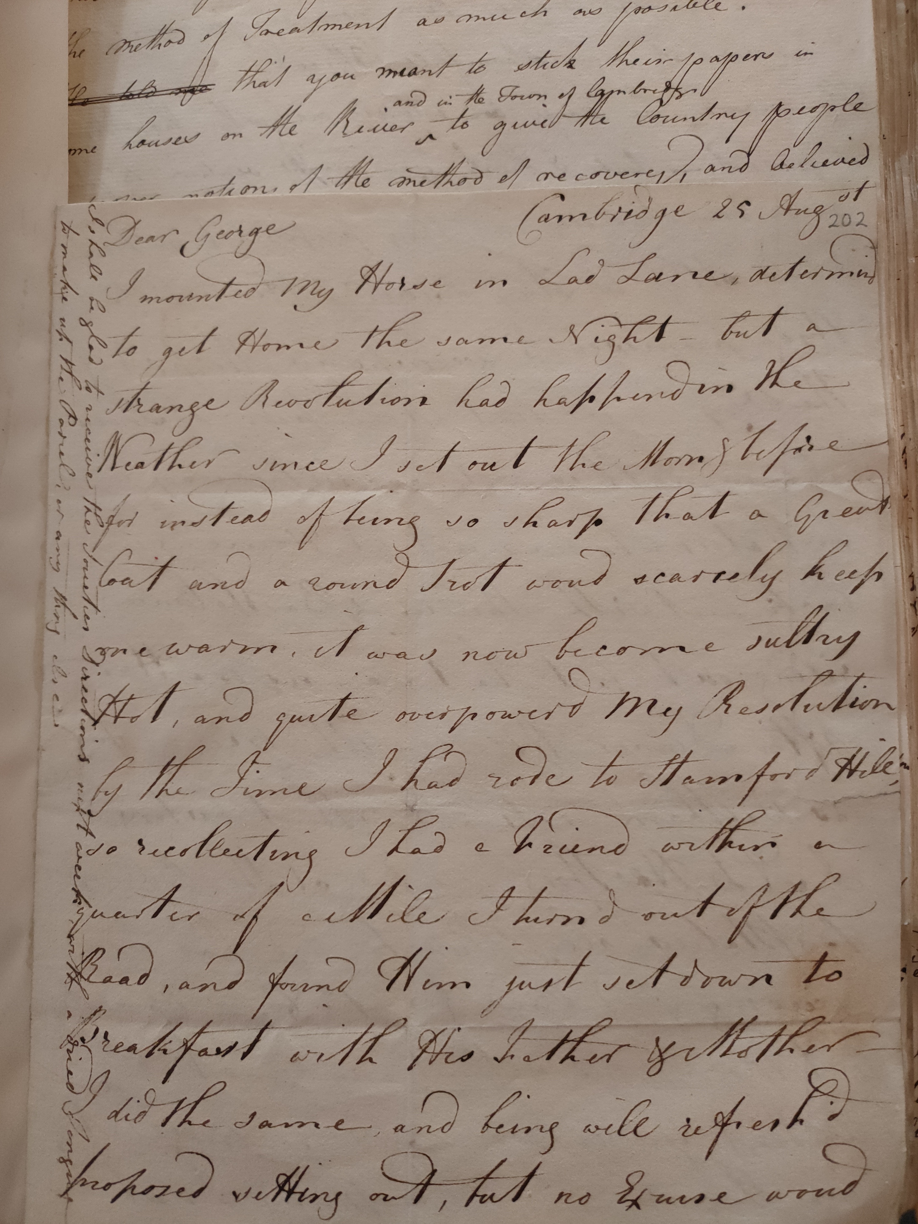 Image #1 of letter: Richard Cumberland to George Cumberland, 25 August 1775