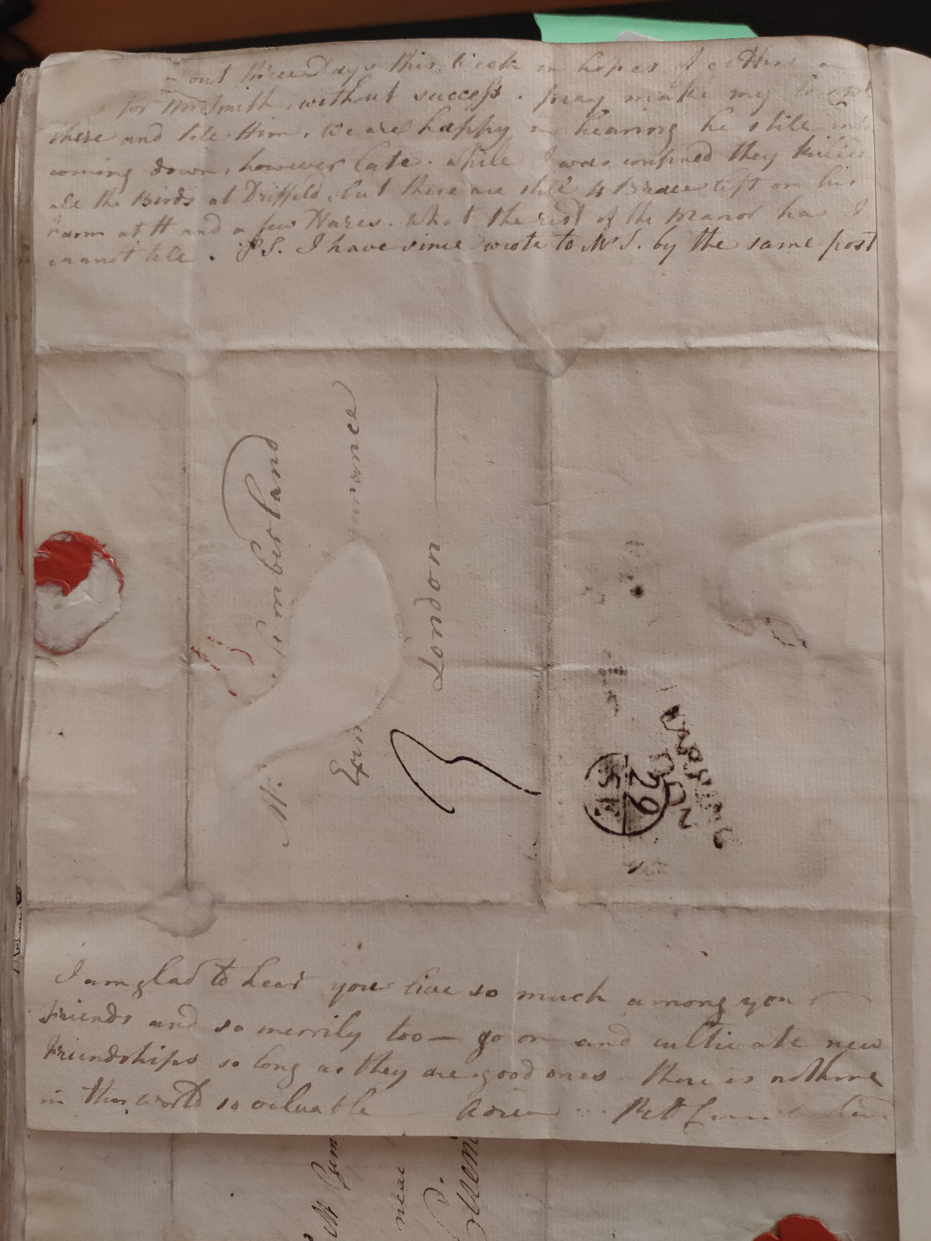 Image #4 of letter: Elizabeth Cumberland and Richard Cumberland to George Cumberland, 26 September 1777