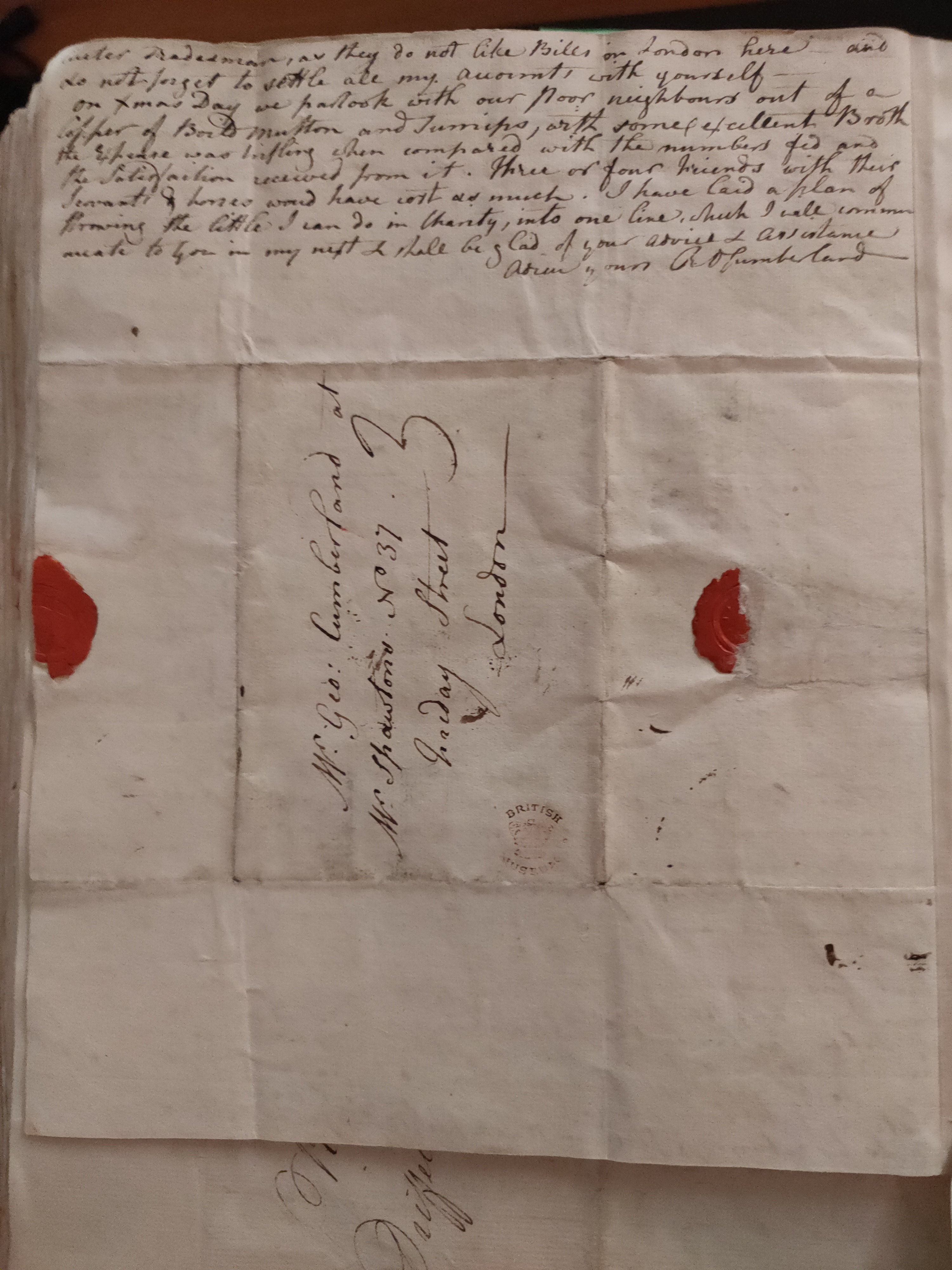 Image #4 of letter: Elizabeth Cumberland and Richard Cumberland to George Cumberland, 29 December 1777