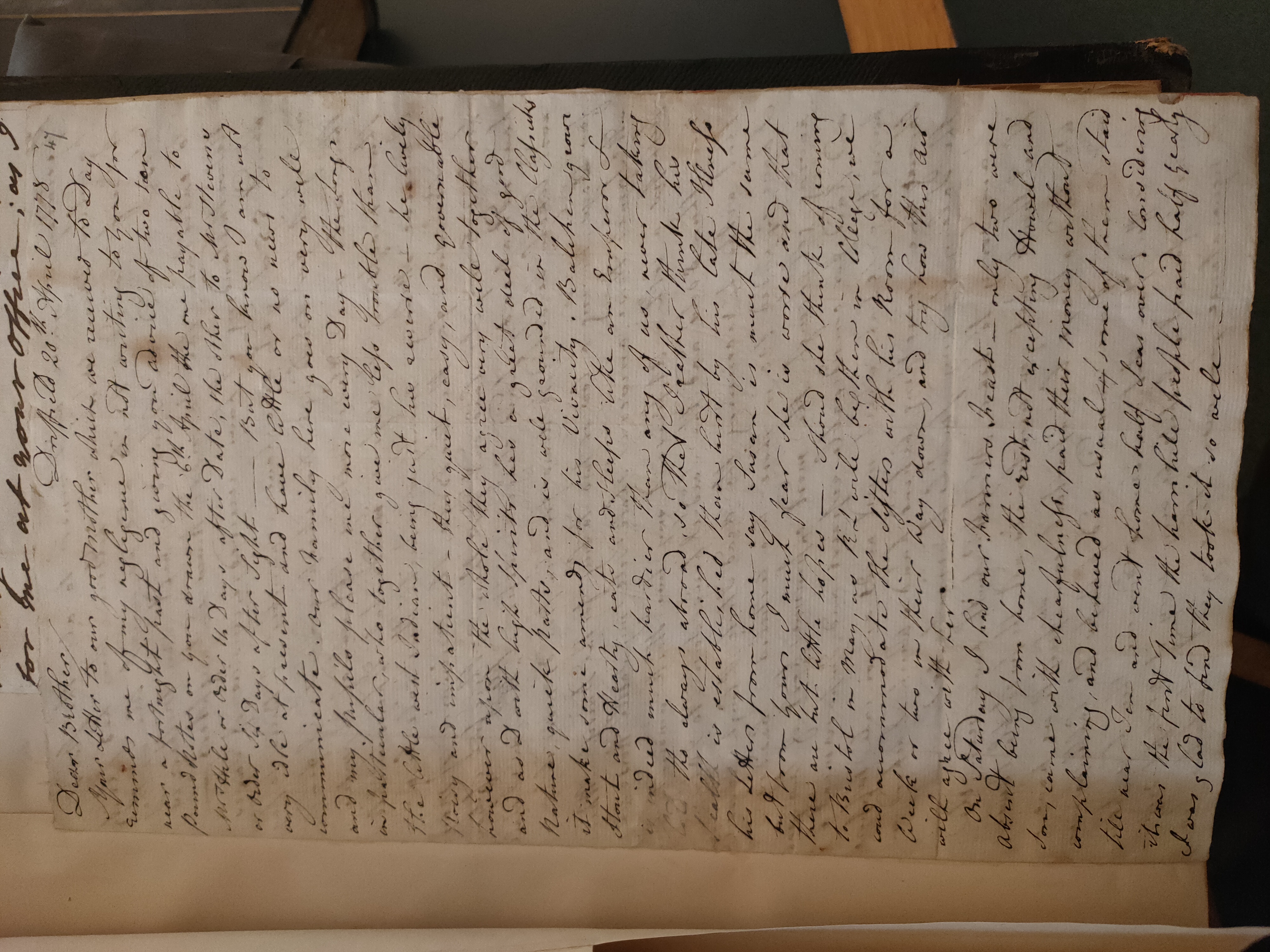 Image #1 of letter: Revd Richard Cumberland to George Cumberland, 20 April 1778
