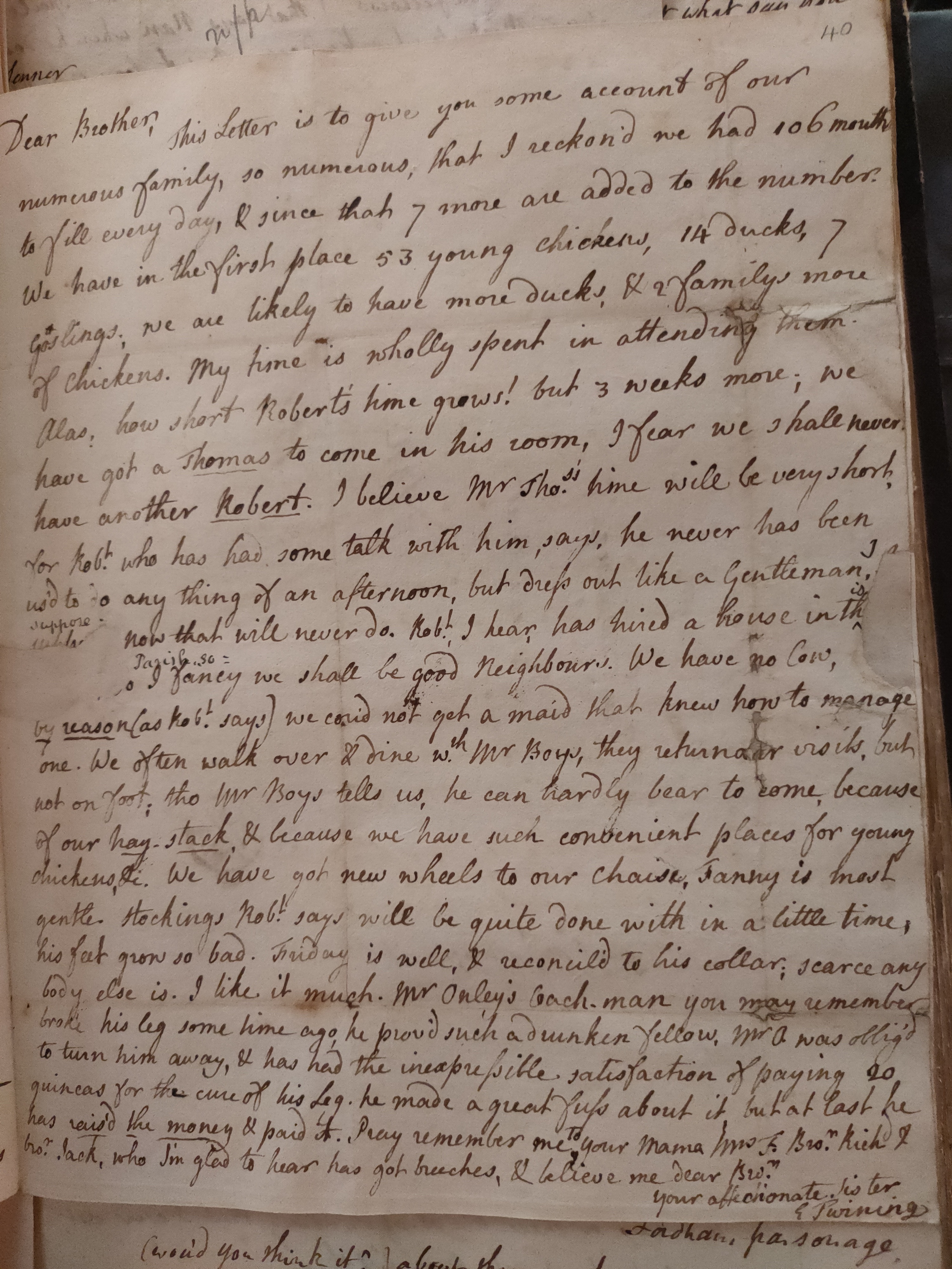 Image #3 of letter: Thomas and Elizabeth Twining to Daniel Twining, 17 May 1765