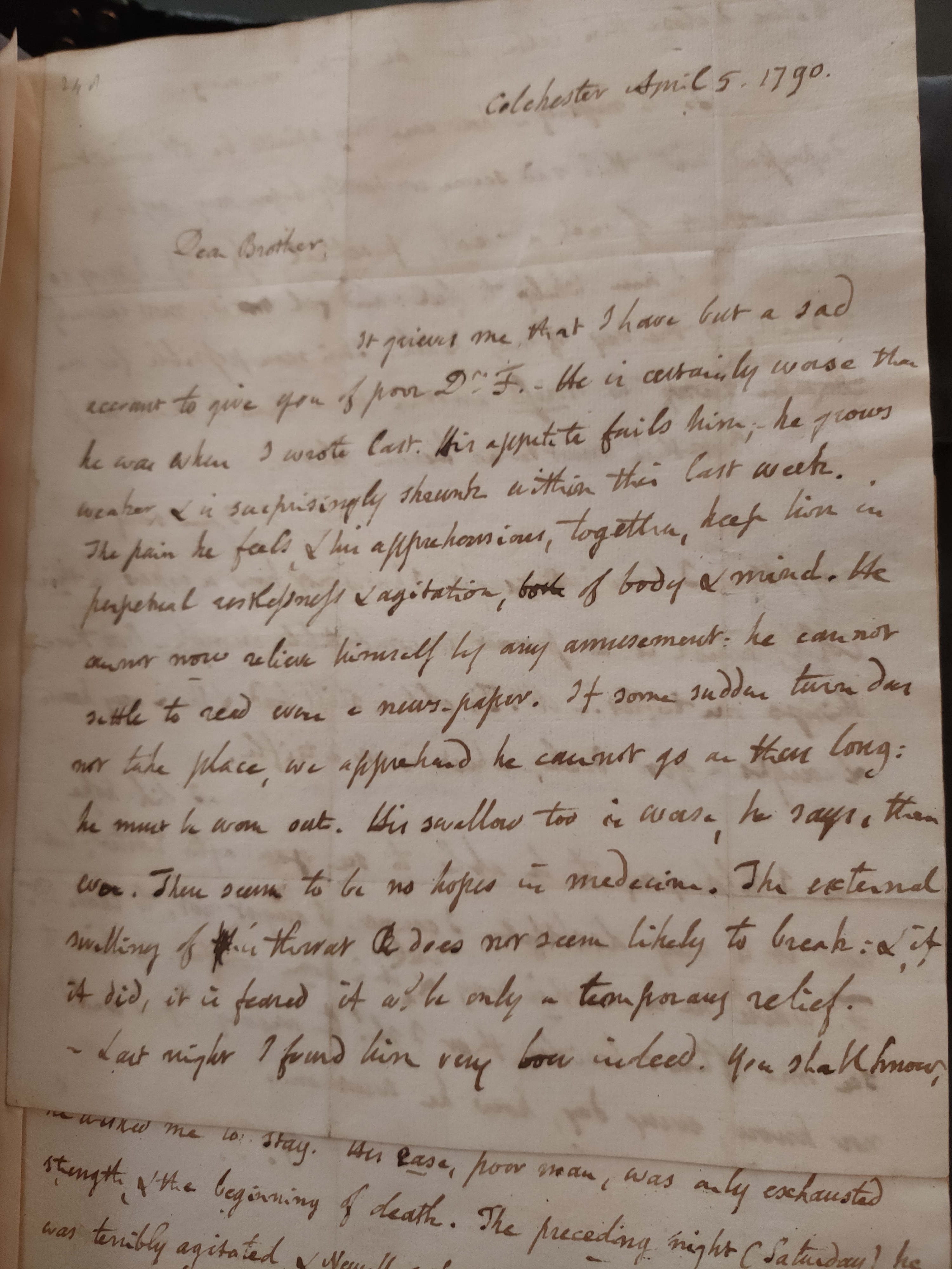 Image #1 of letter: Thomas Twining to Daniel Twining, 5 April 1790