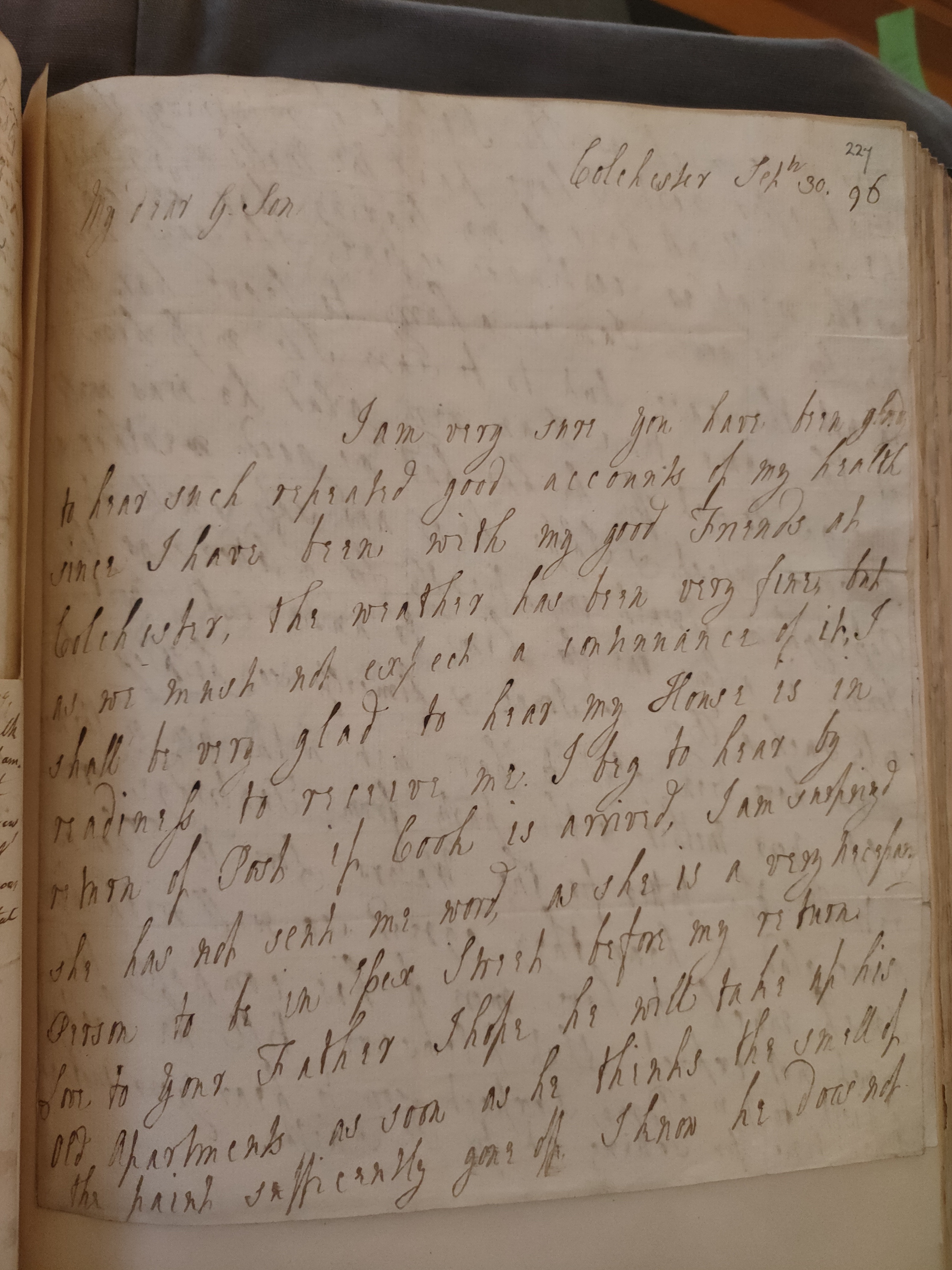 Image #1 of letter: Mary Twining to Richard Twining (junior), 30 September 1796