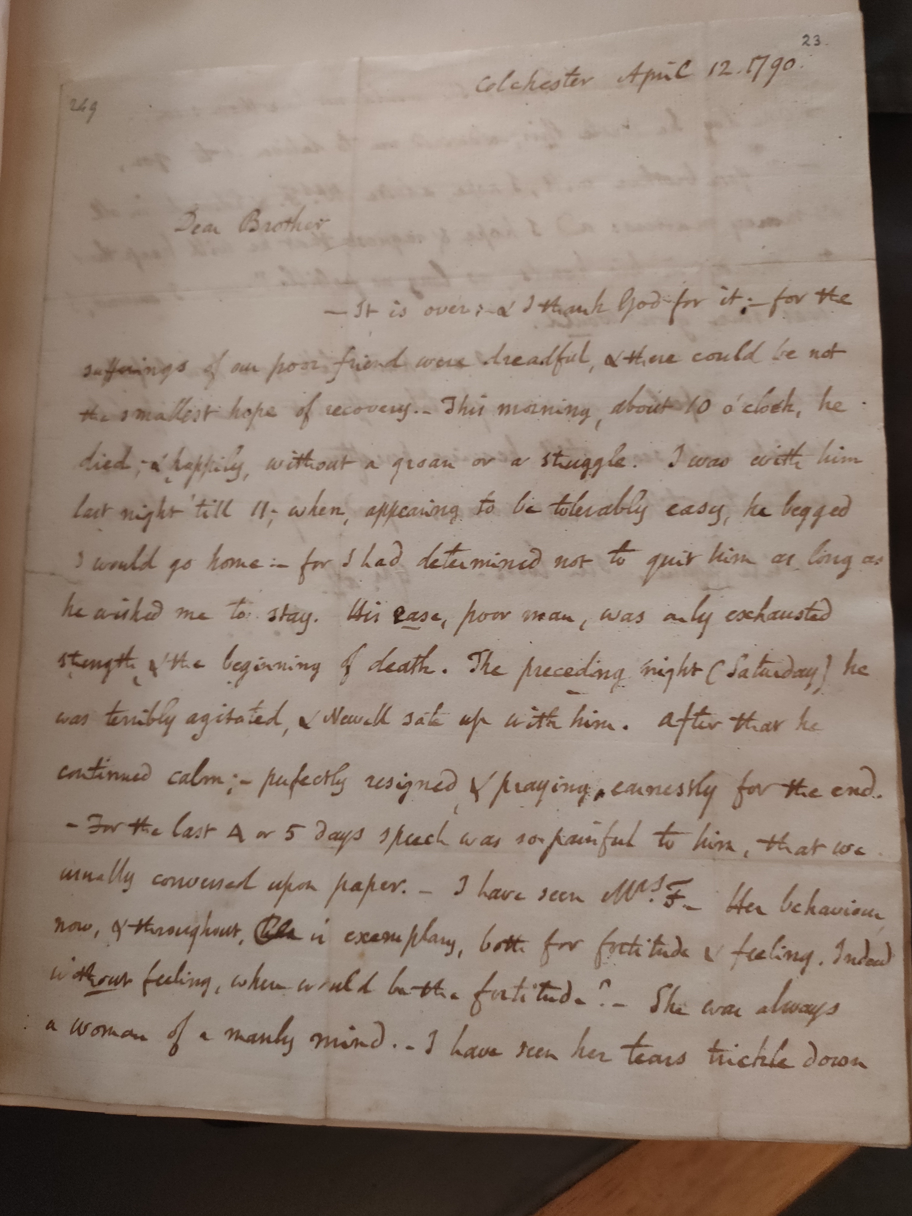 Image #1 of letter: Thomas Twining to Daniel Twining, 12 April 1790