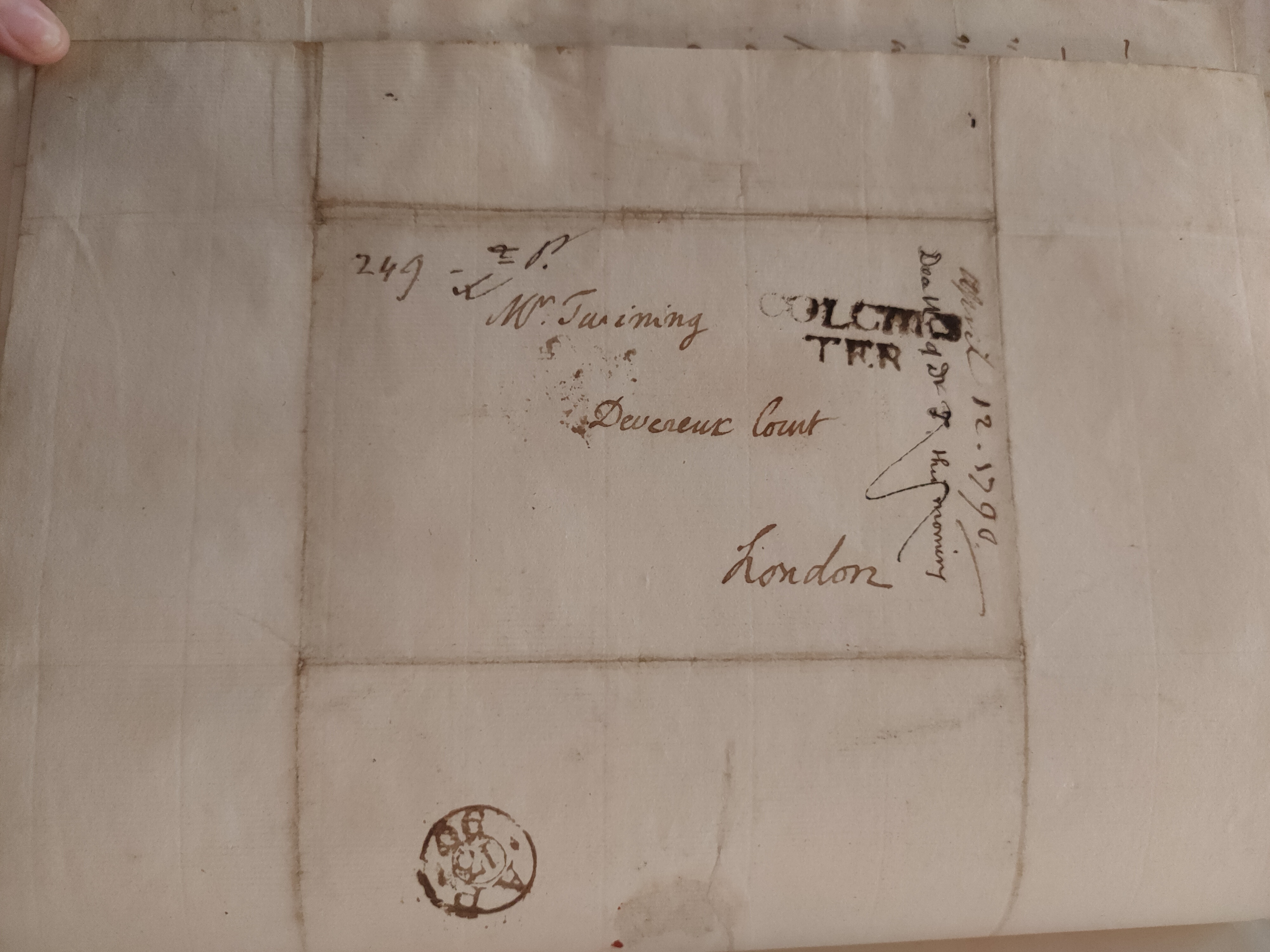 Image #3 of letter: Thomas Twining to Daniel Twining, 12 April 1790