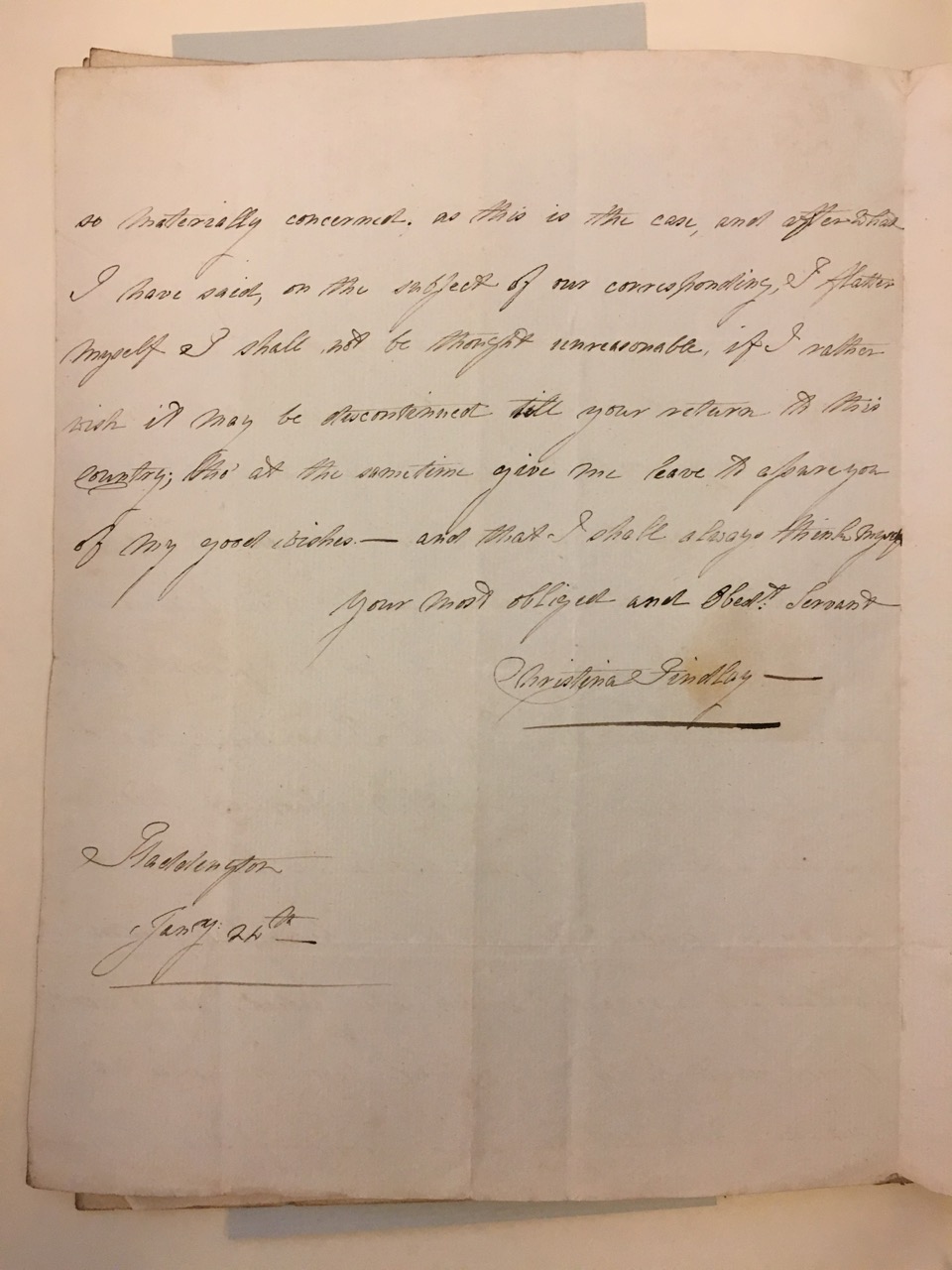 Image #3 of letter: Christina Findlay to David Anderson, 24 January 1788