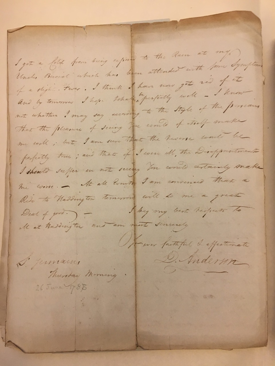 Image #2 of letter: David Anderson to Christina Findlay, 26 June 1788