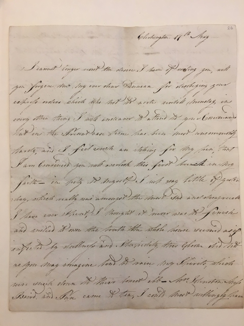 Image #1 of letter: Christina Anderson to David Anderson, 17 May 1789