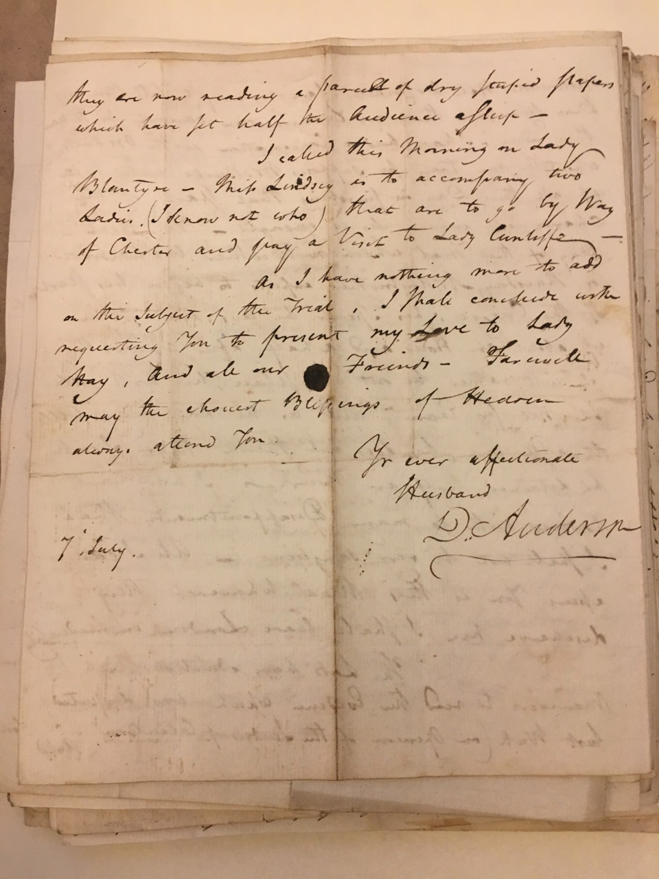 Image #4 of letter: David Anderson to Christina Findlay, 7 July 1789