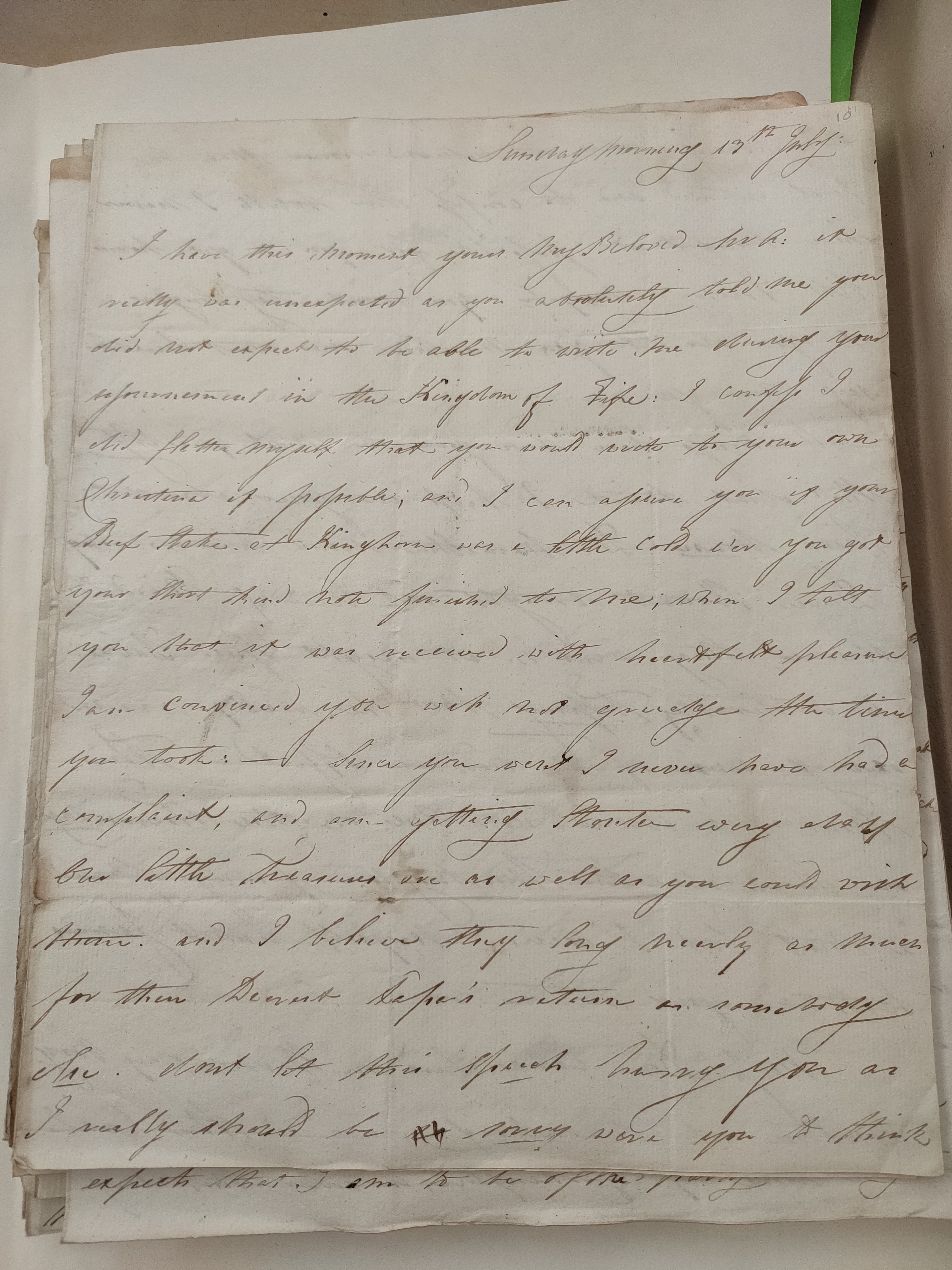 Image #1 of letter: Christina Anderson to David Anderson, 13th July