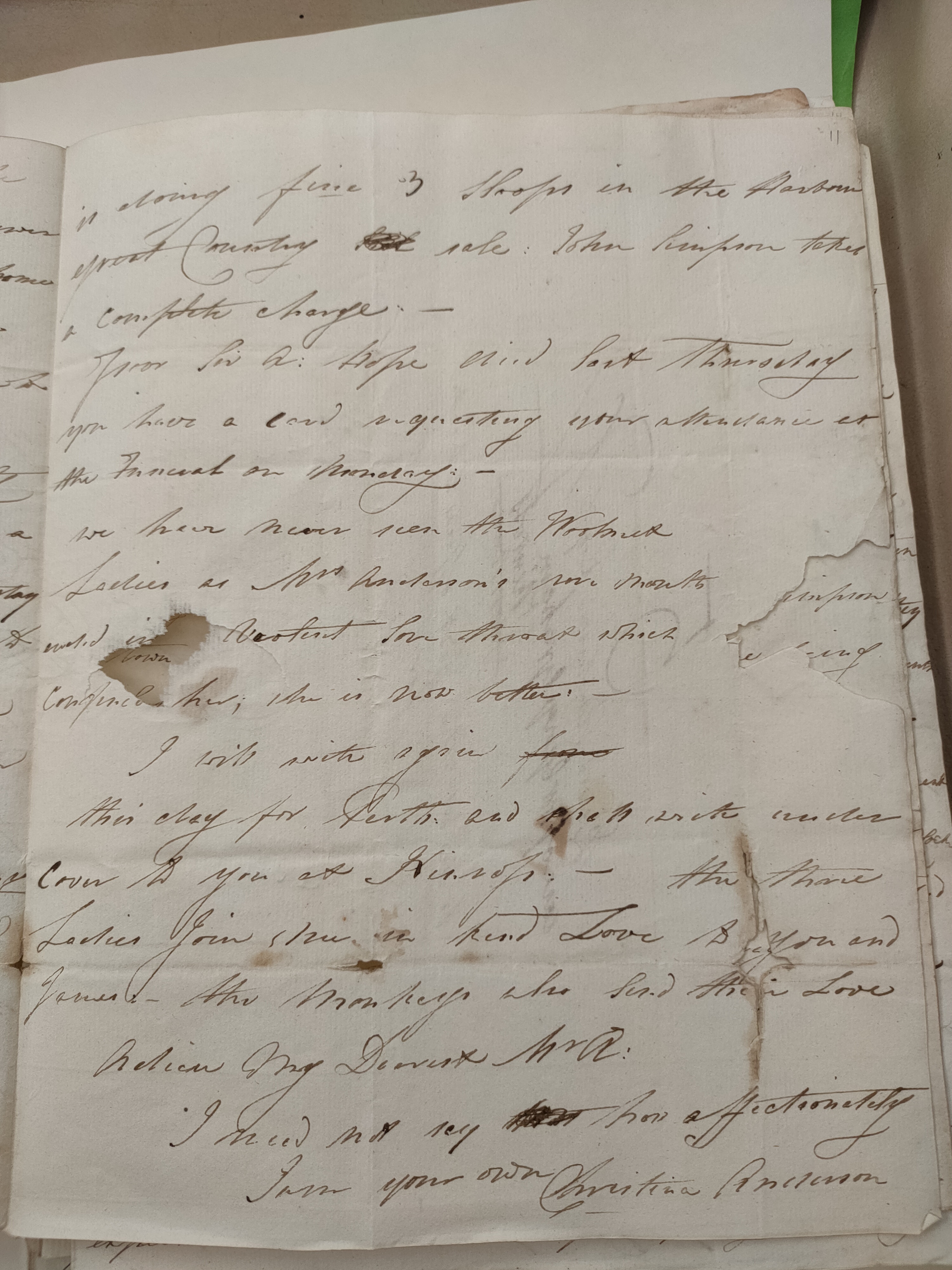 Image #3 of letter: Christina Anderson to David Anderson, 13th July