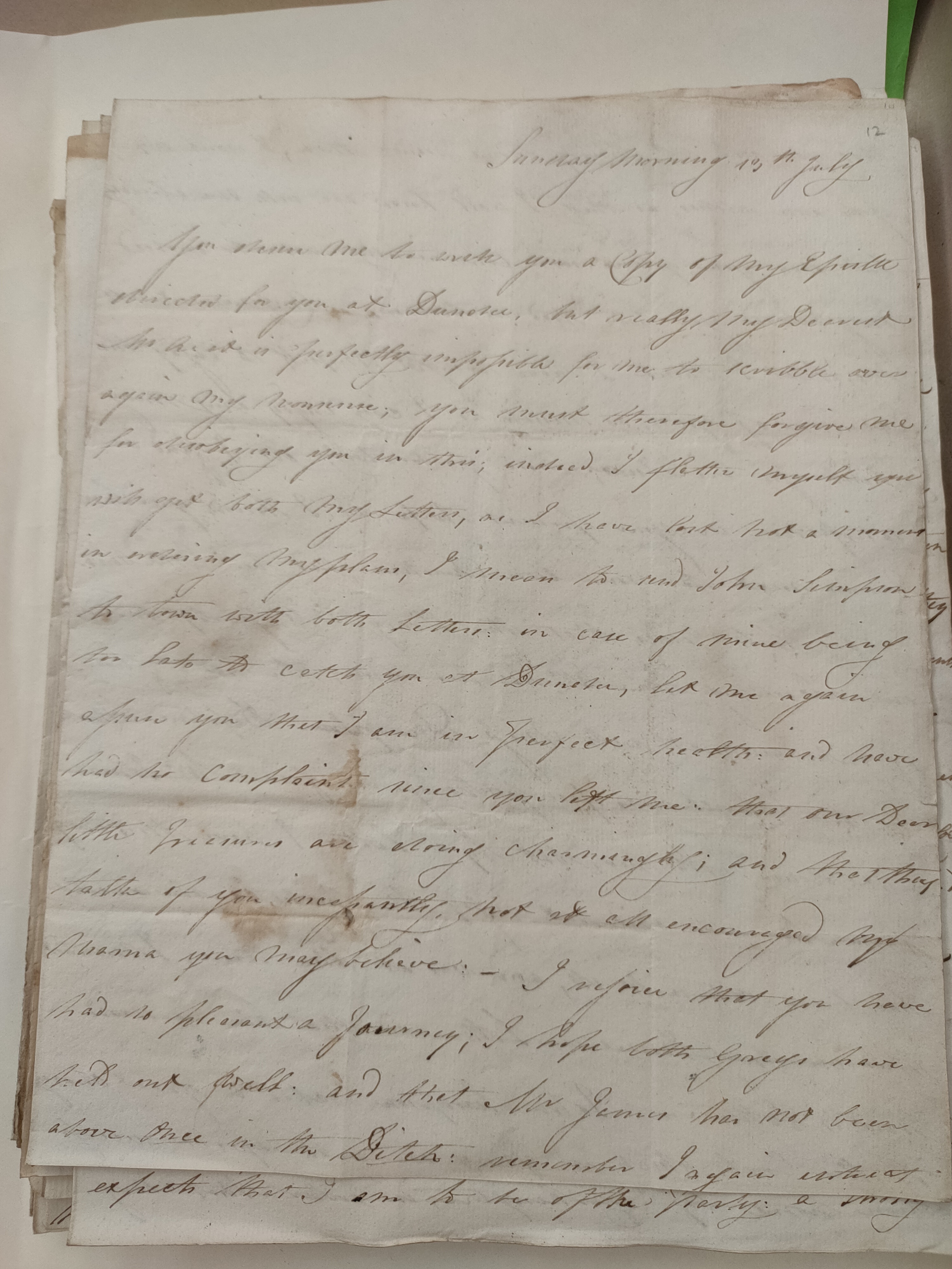 Image #1 of letter: Christina Anderson to David Anderson, 13 July 1794