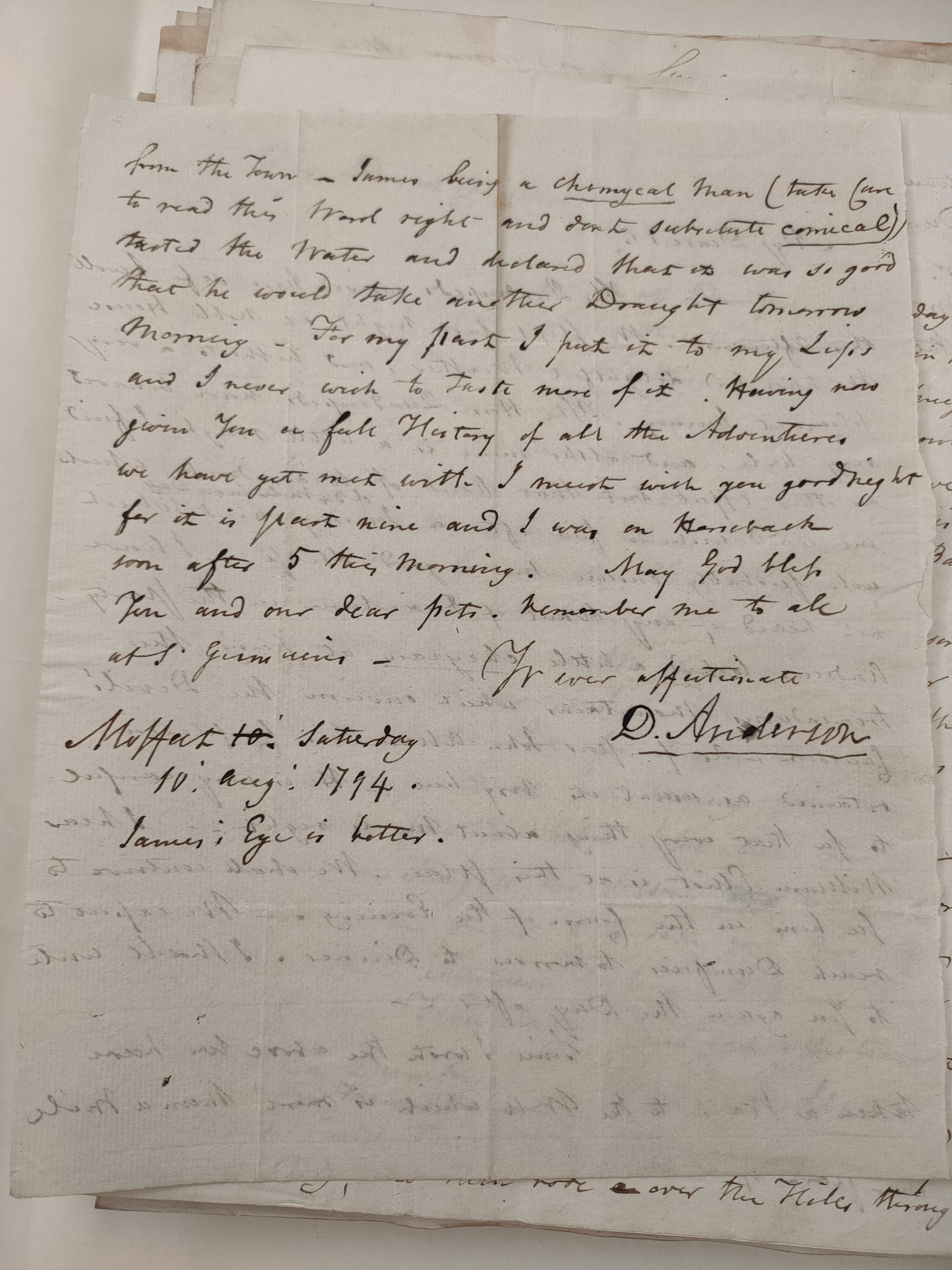 Image #2 of letter: David Anderson to Christina Anderson, 10 August 1794