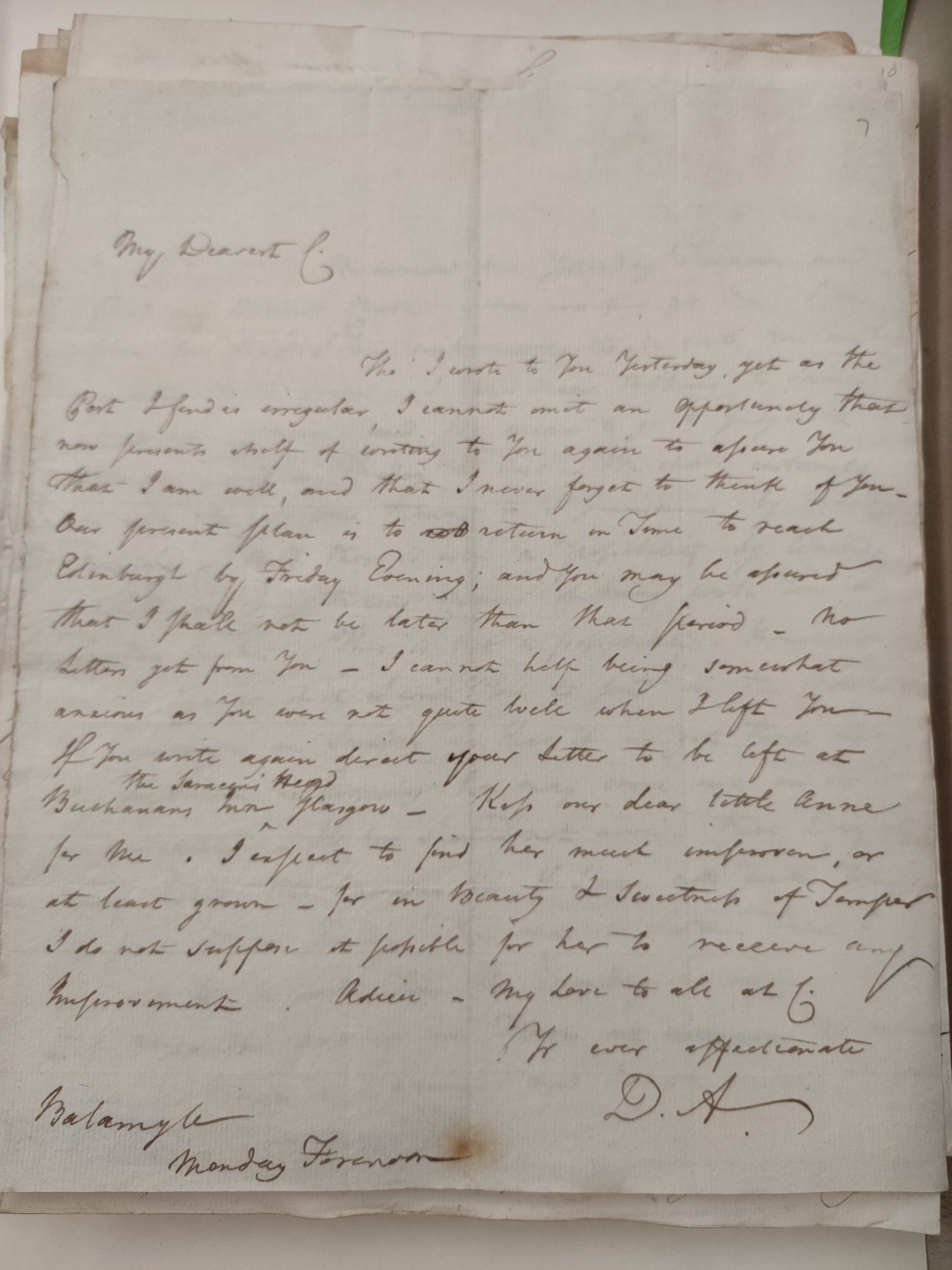 Image #1 of letter: David Anderson to Christina Anderson, n.d.