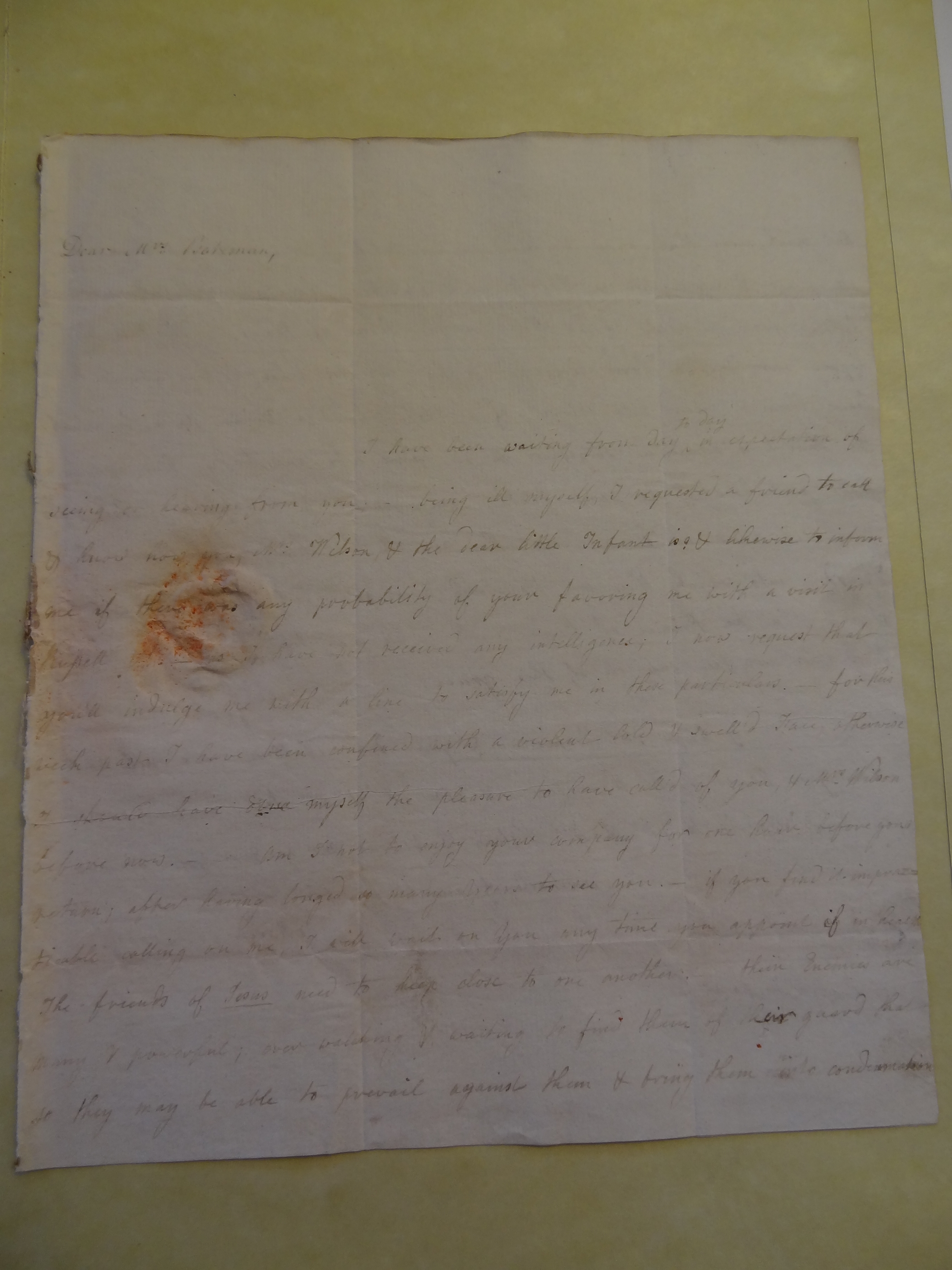 Image #1 of letter: Anna Allwood to Rebekah Bateman, 4 September