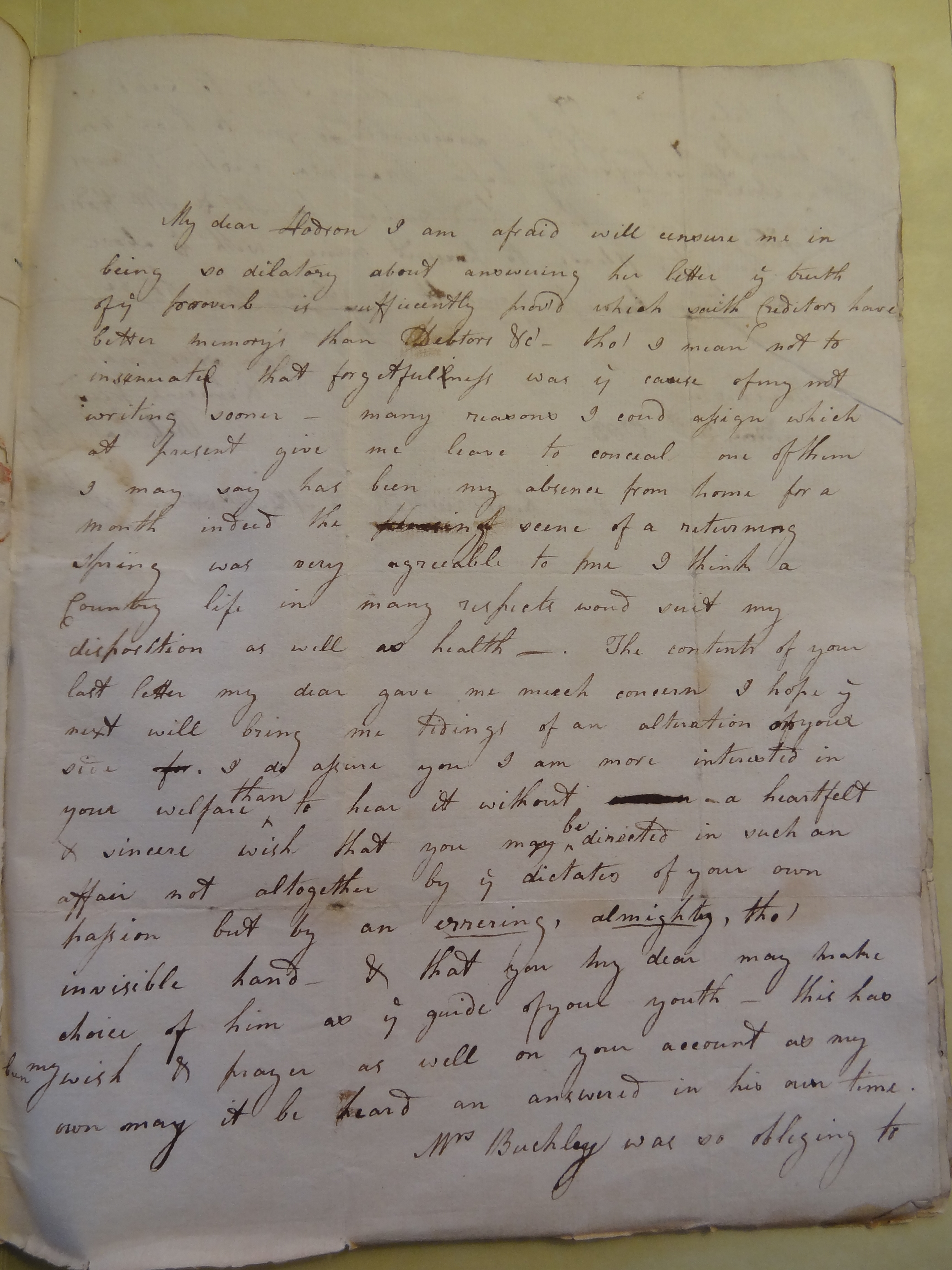 Image #1 of letter: Rebekah Bateman to Mary Jane Hodson, 31 May 1783