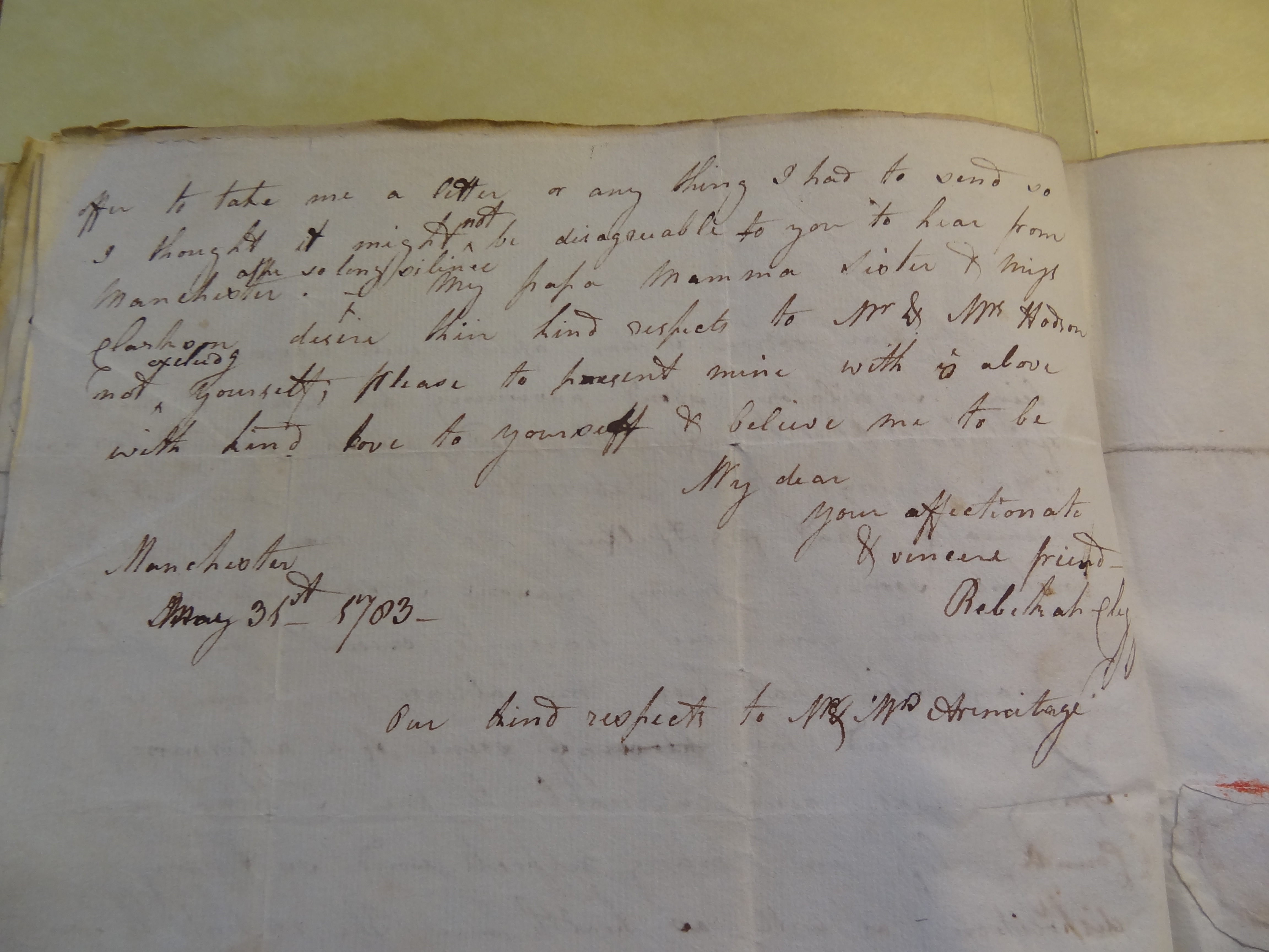 Image #2 of letter: Rebekah Bateman to Mary Jane Hodson, 31 May 1783