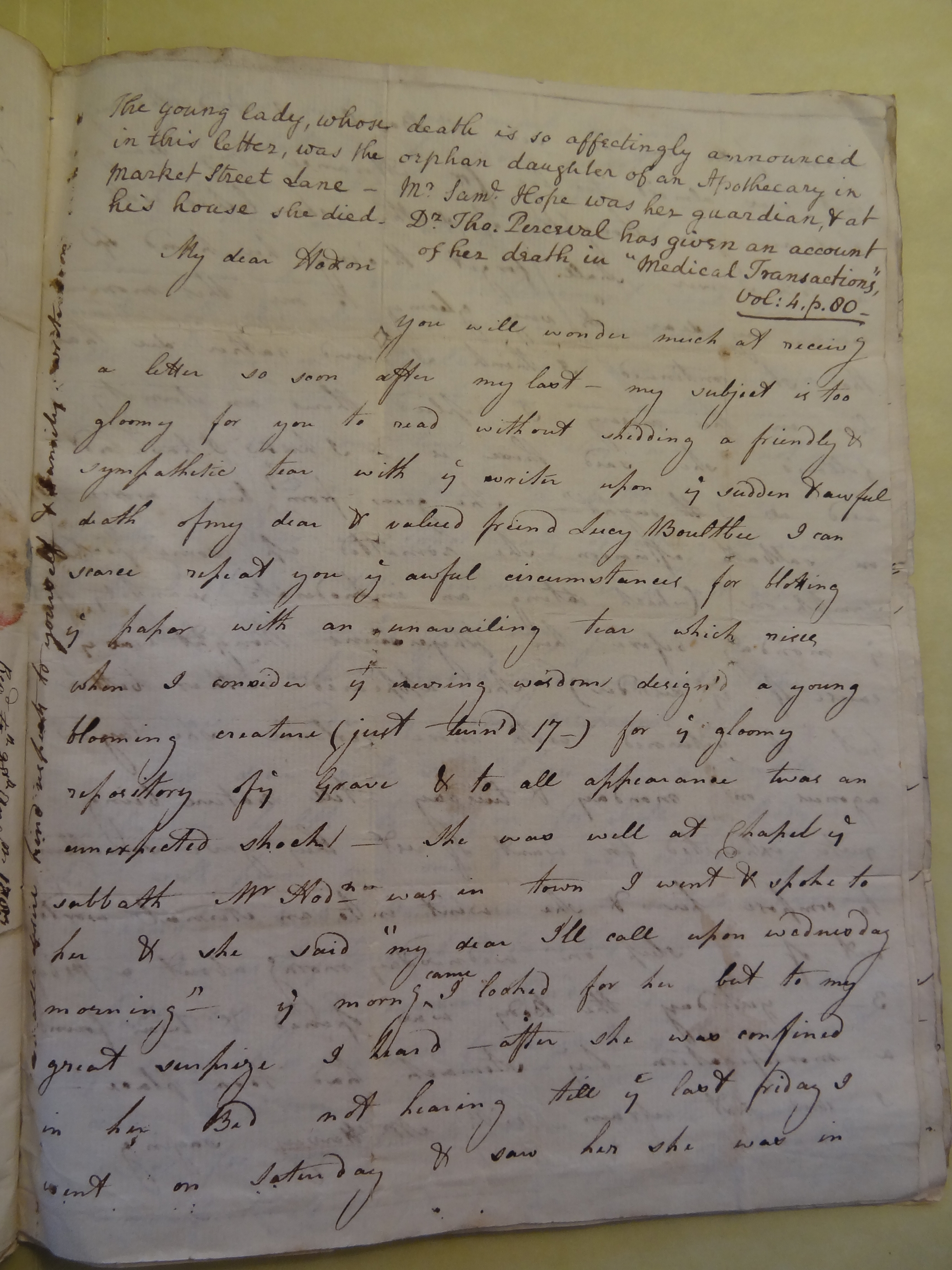 Image #1 of letter: Rebekah Bateman to Mary Jane Hodson, 4 September 1783