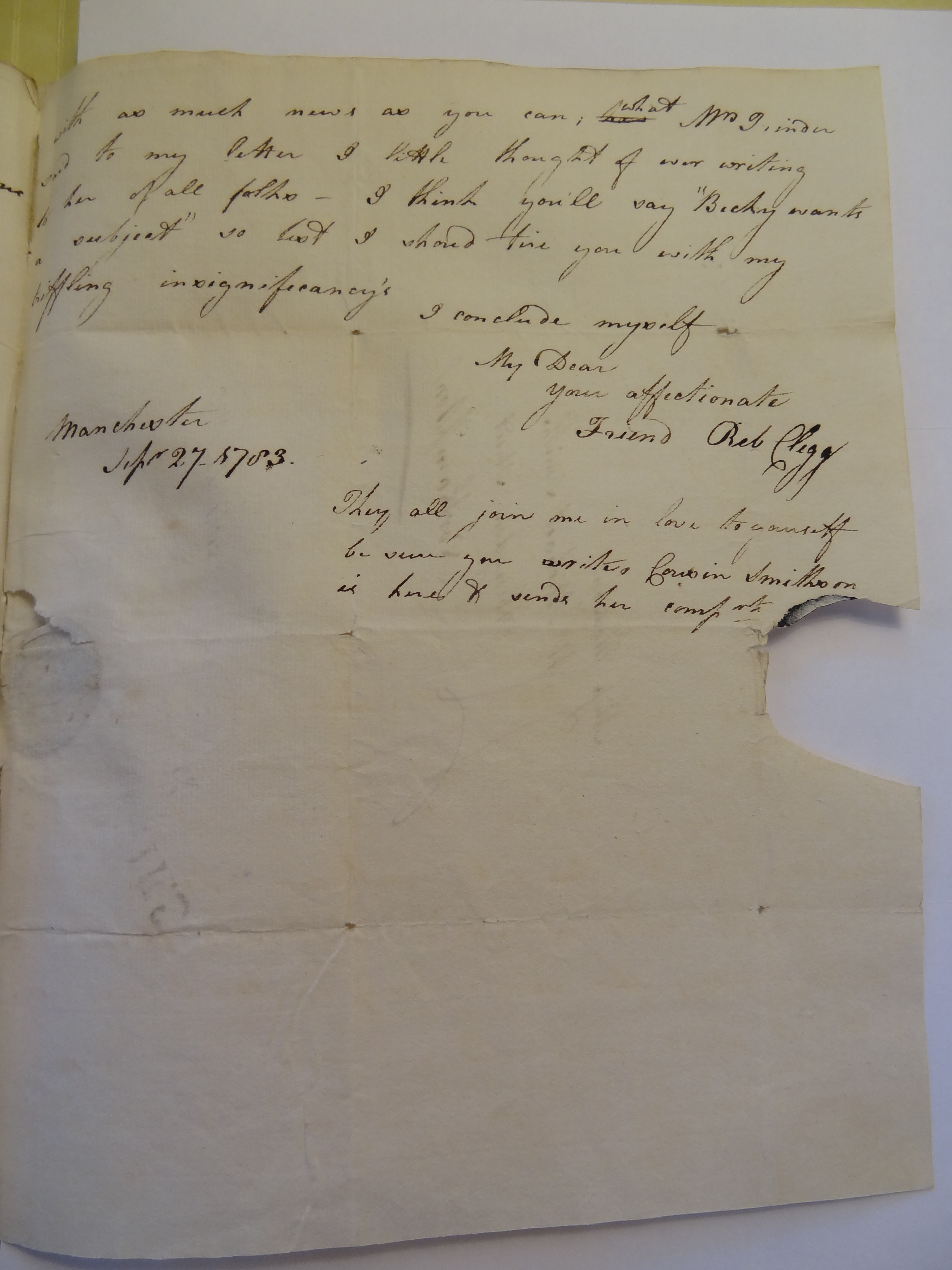 Image #3 of letter: Rebekah Bateman to Mary Jane Hodson, 27 September 1783