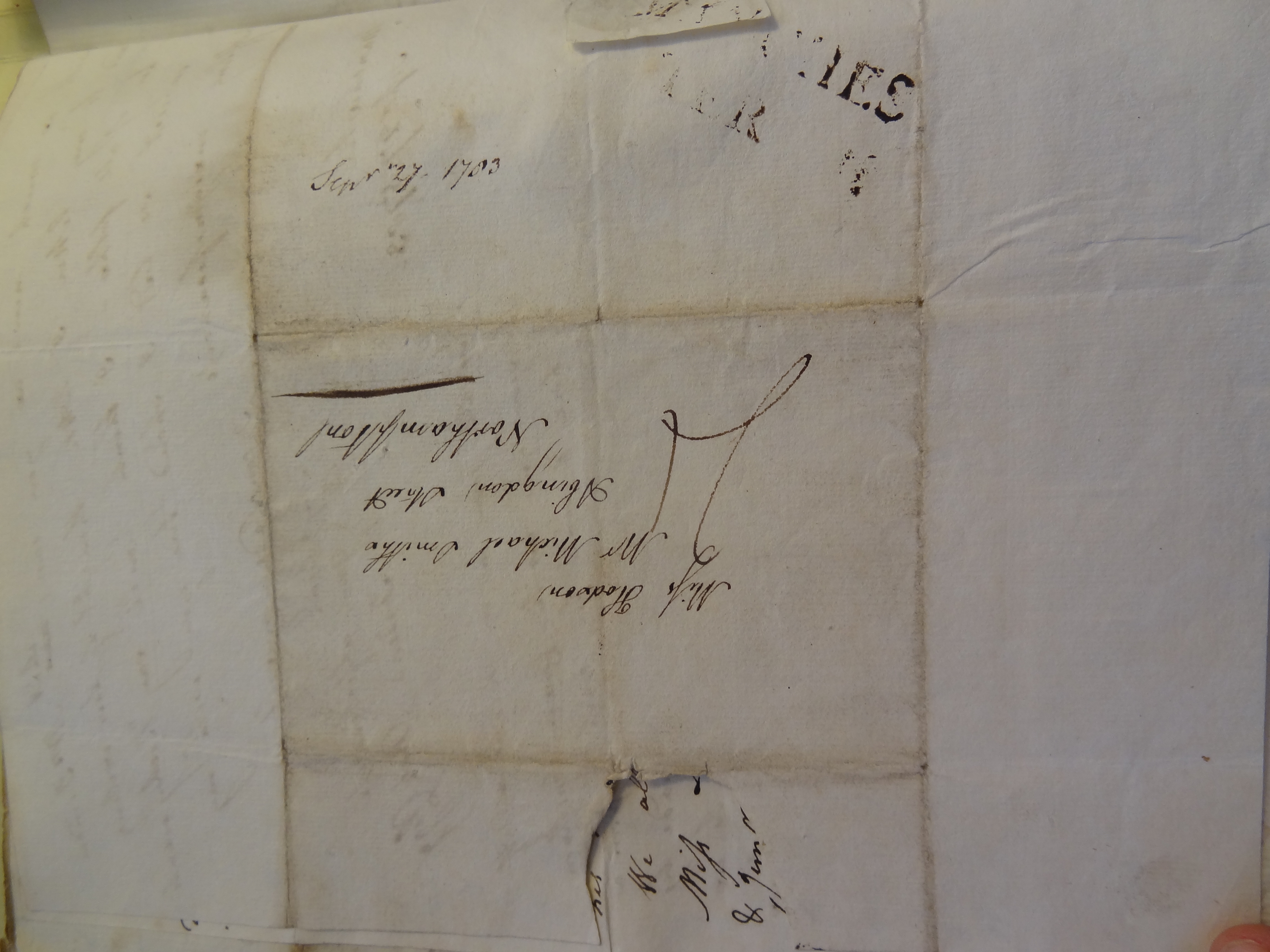 Image #4 of letter: Rebekah Bateman to Mary Jane Hodson, 27 September 1783