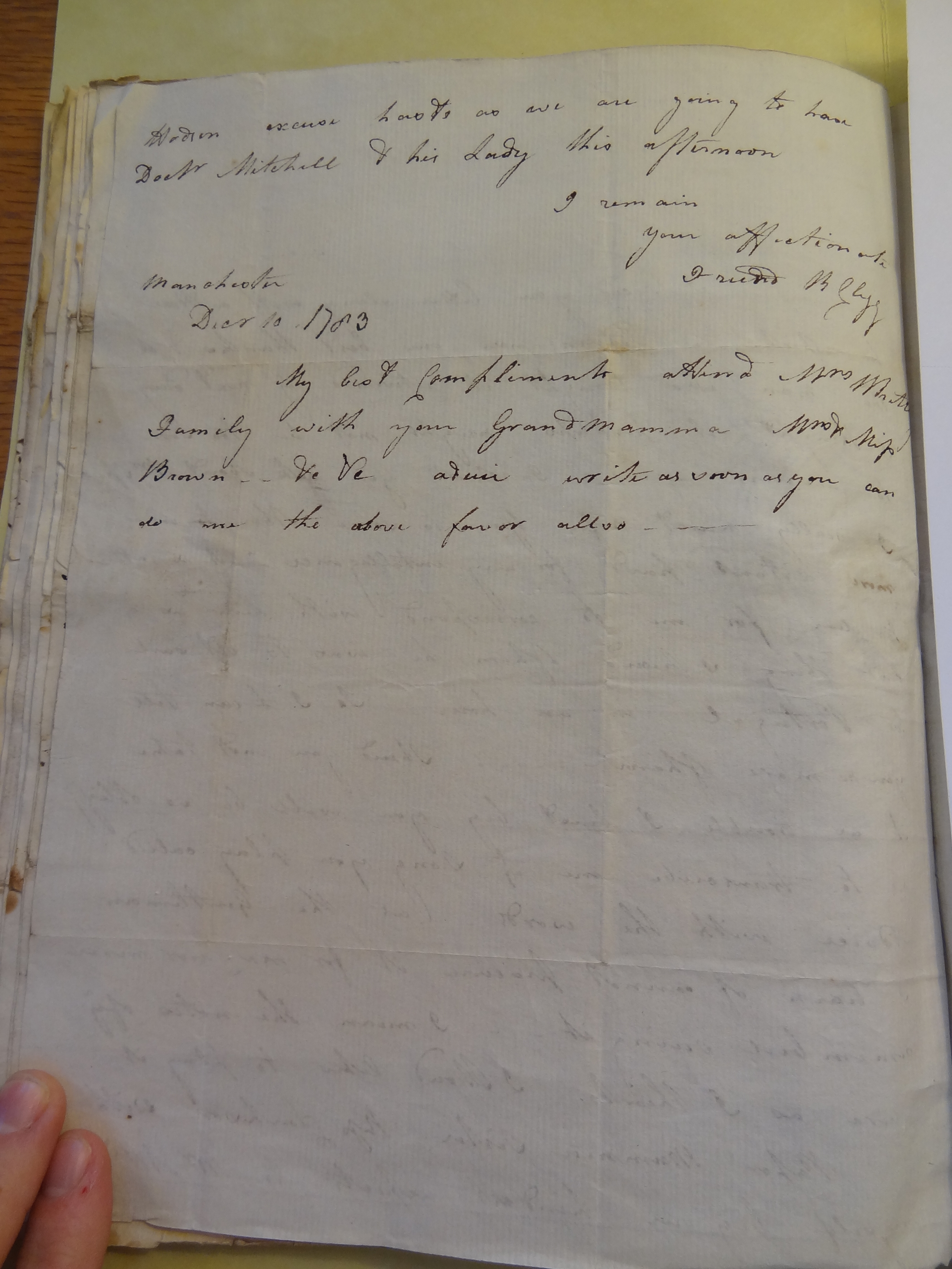 Image #2 of letter: Rebekah Bateman to Mary Jane Hodson, 10 December 1783