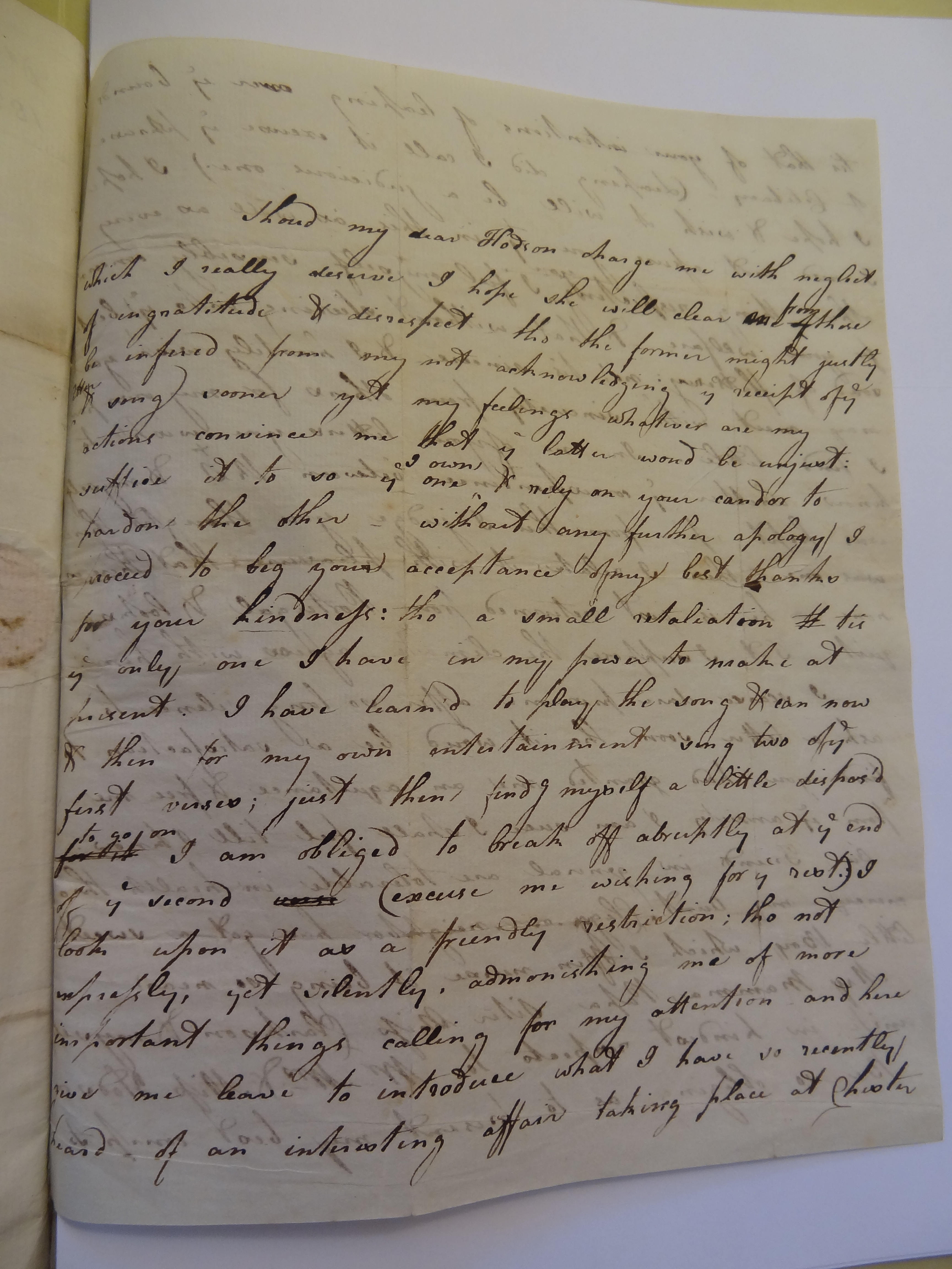 Image #1 of letter: Rebekah Bateman to Mary Jane Hodson, 4 March 1784