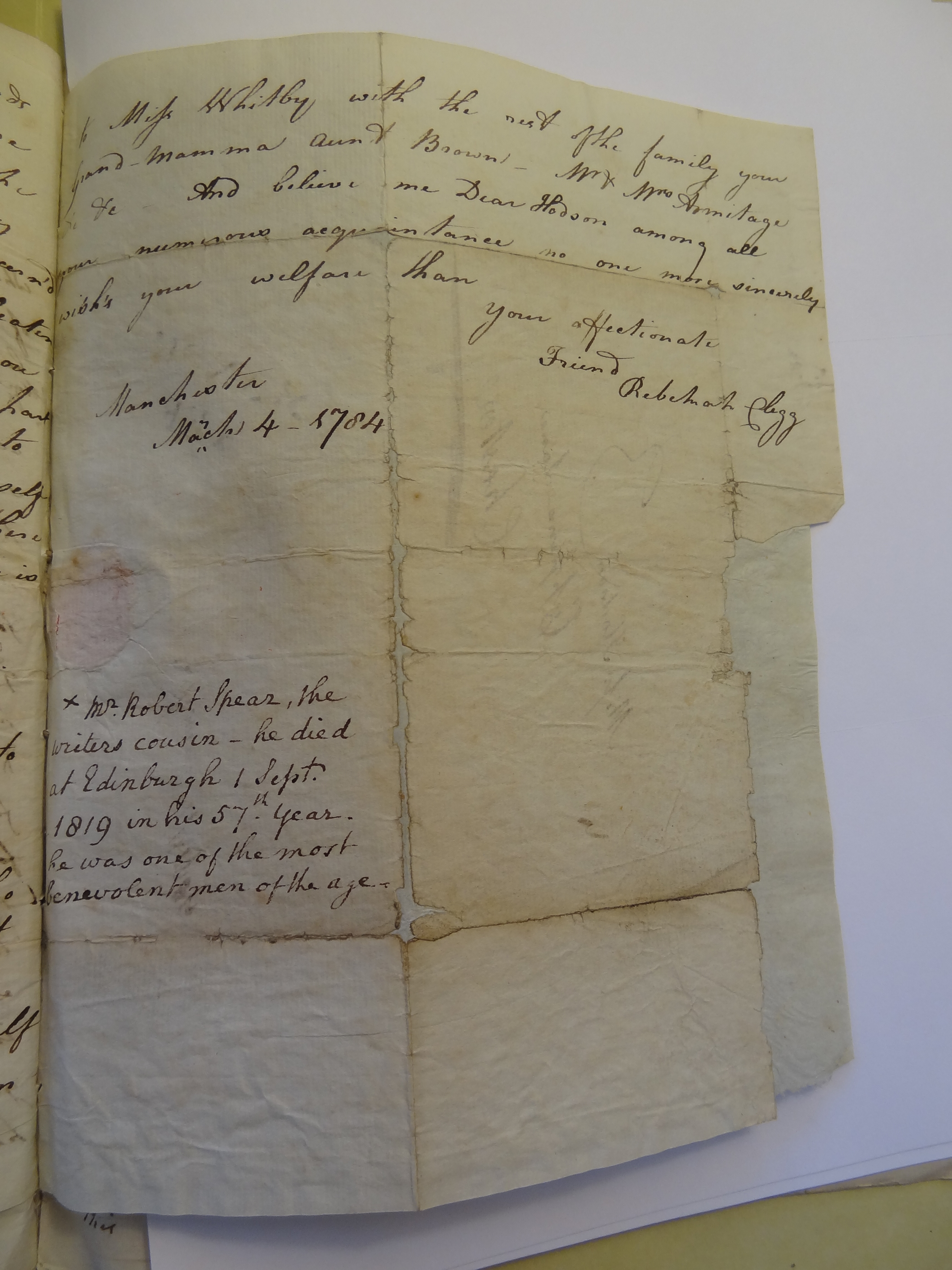 Image #3 of letter: Rebekah Bateman to Mary Jane Hodson, 4 March 1784