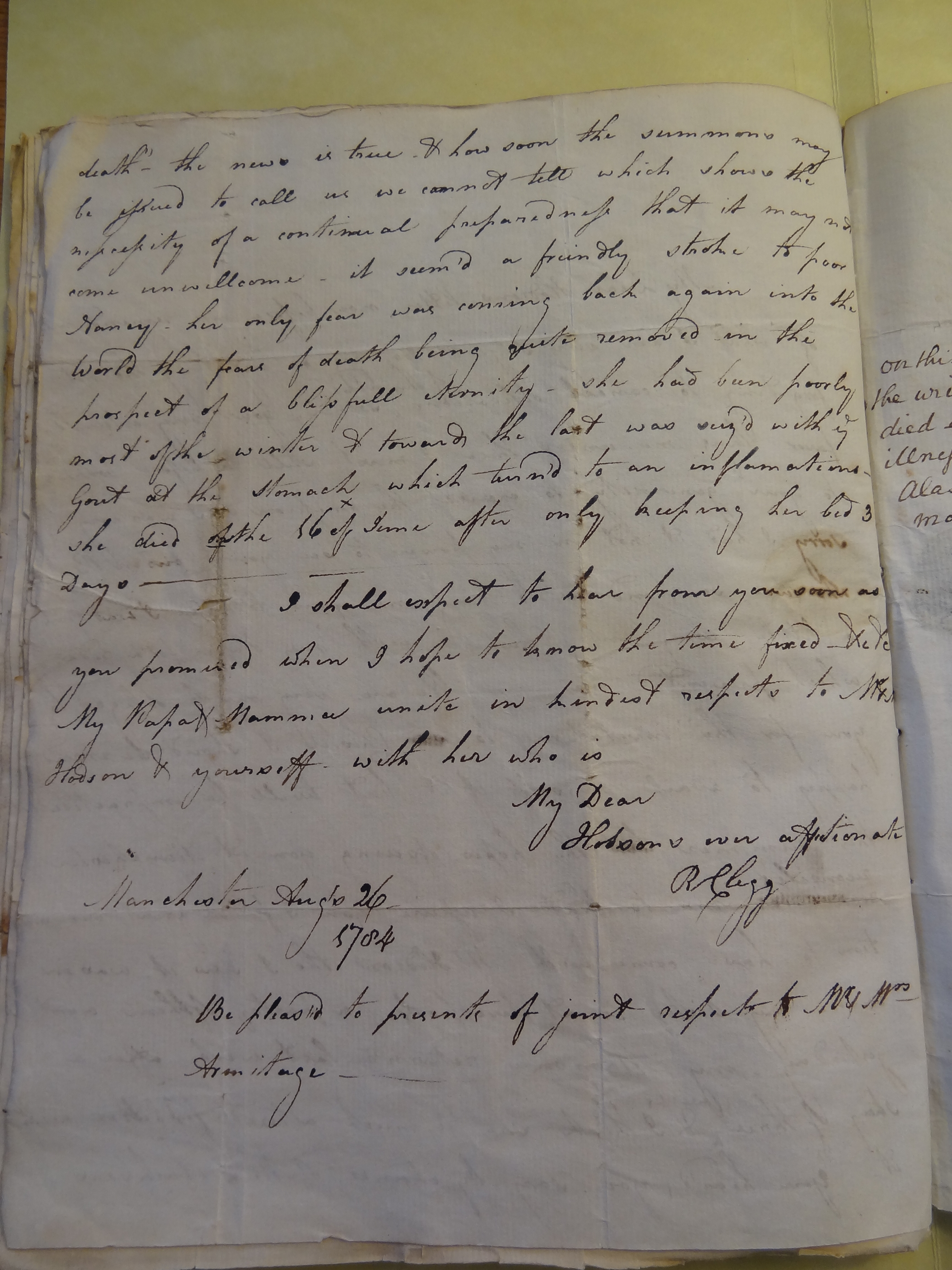 Image #2 of letter: Rebekah Bateman to Mary Jane Hodson, 26 August 1784