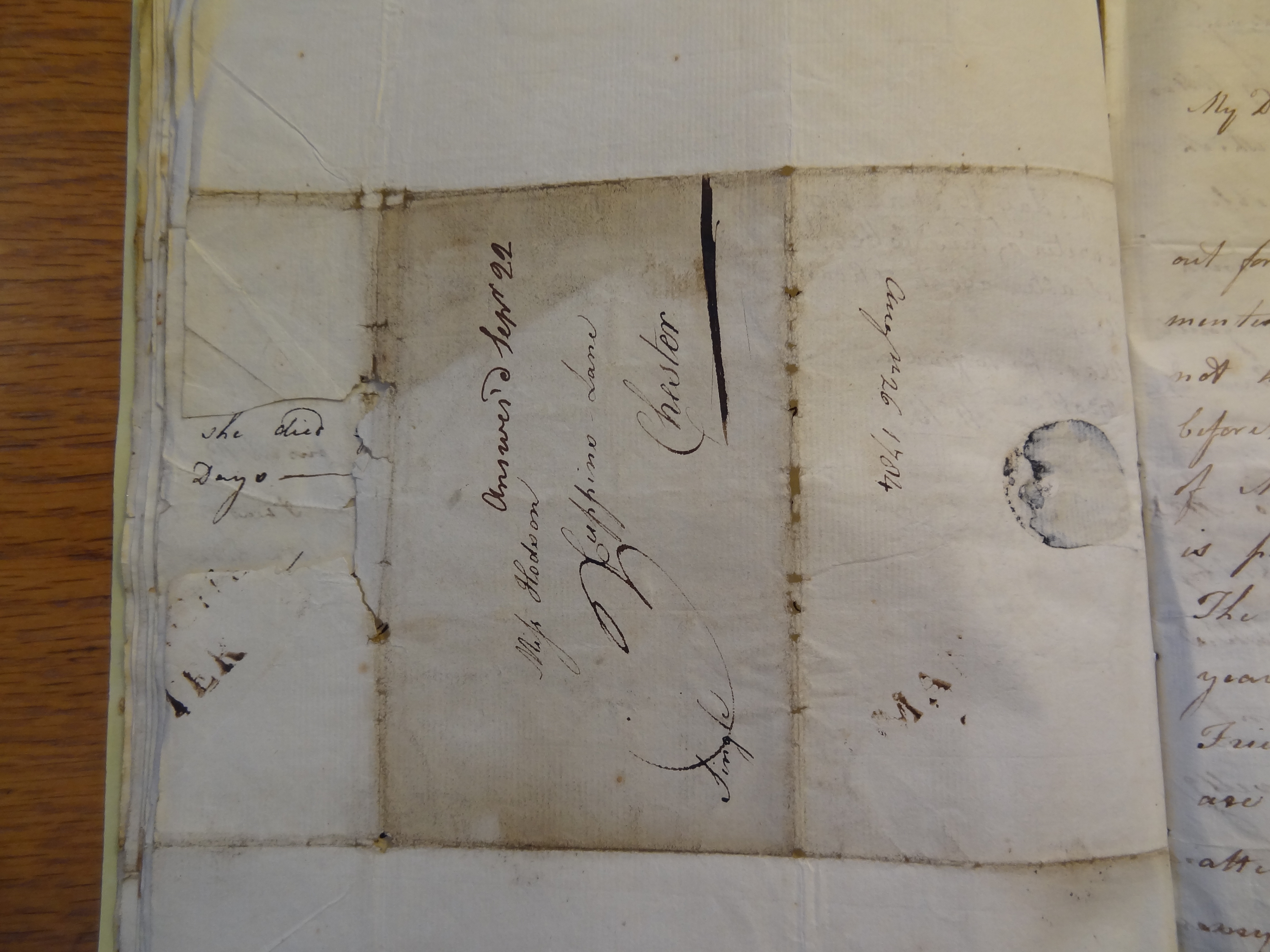 Image #4 of letter: Rebekah Bateman to Mary Jane Hodson, 26 August 1784