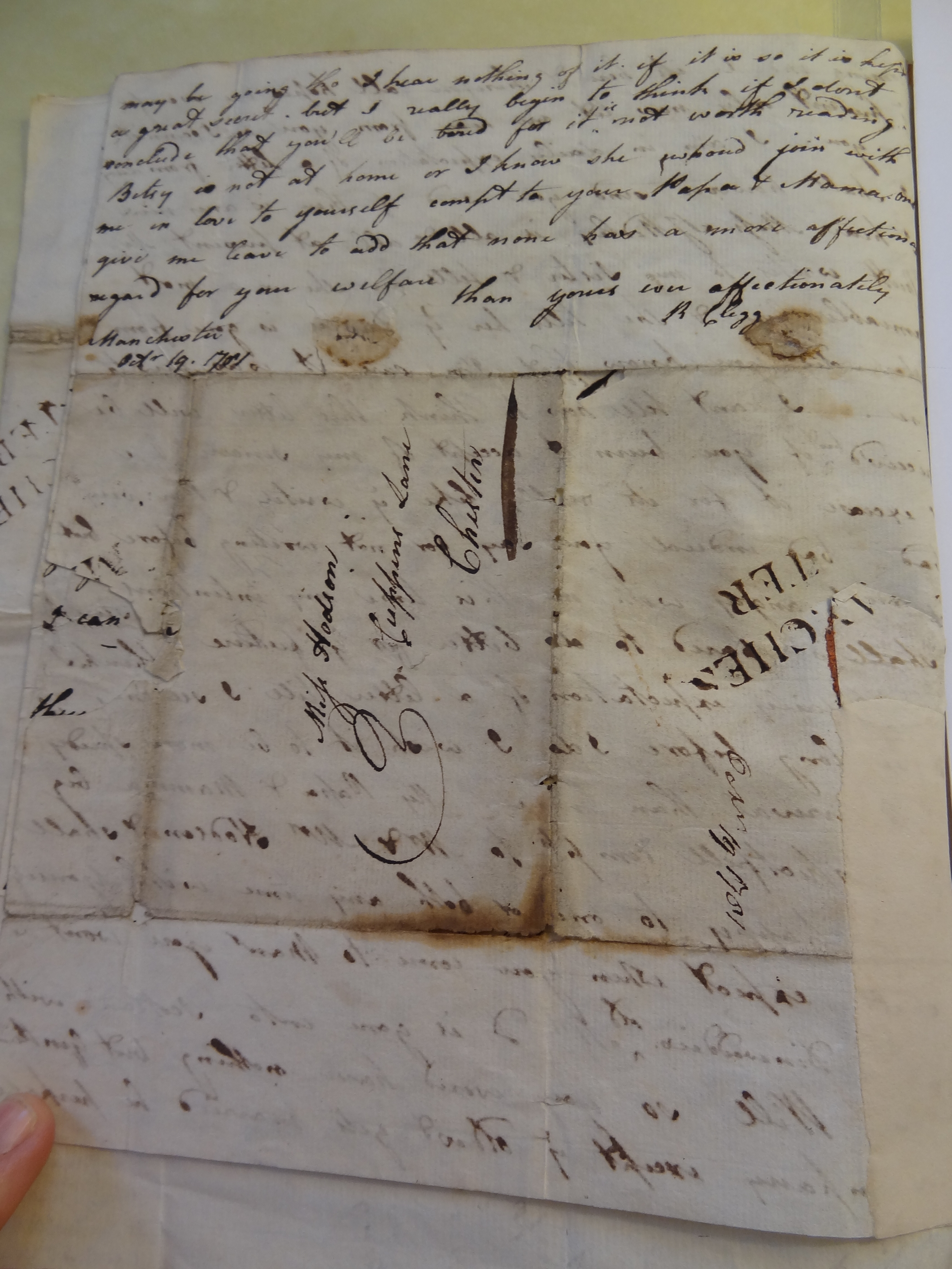 Image #4 of letter: Rebekah Bateman to Mary Jane Hodson, 19 October 1781