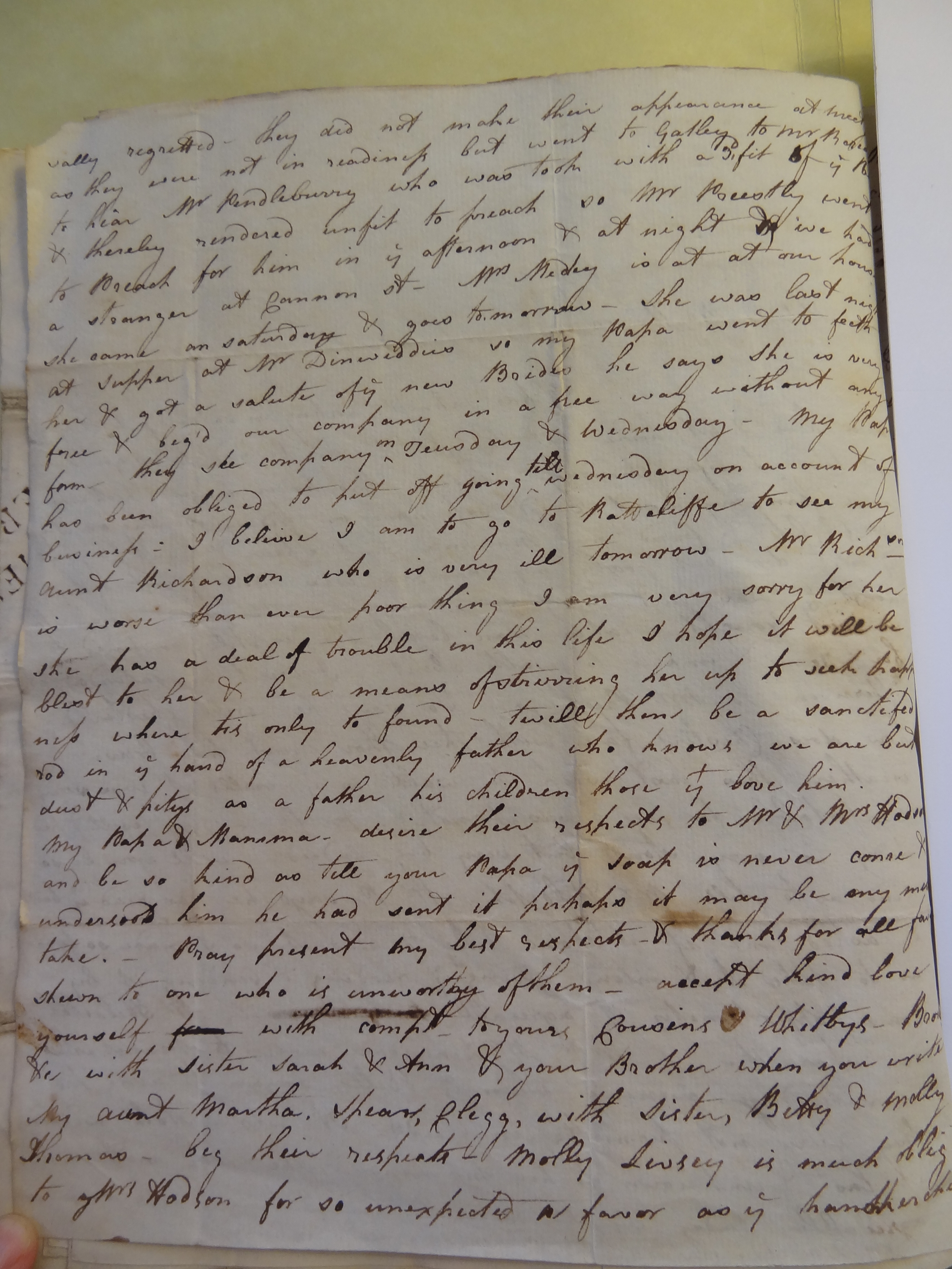 Image #2 of letter: Rebekah Bateman to Mary Jane Hodson, 12 August 1782