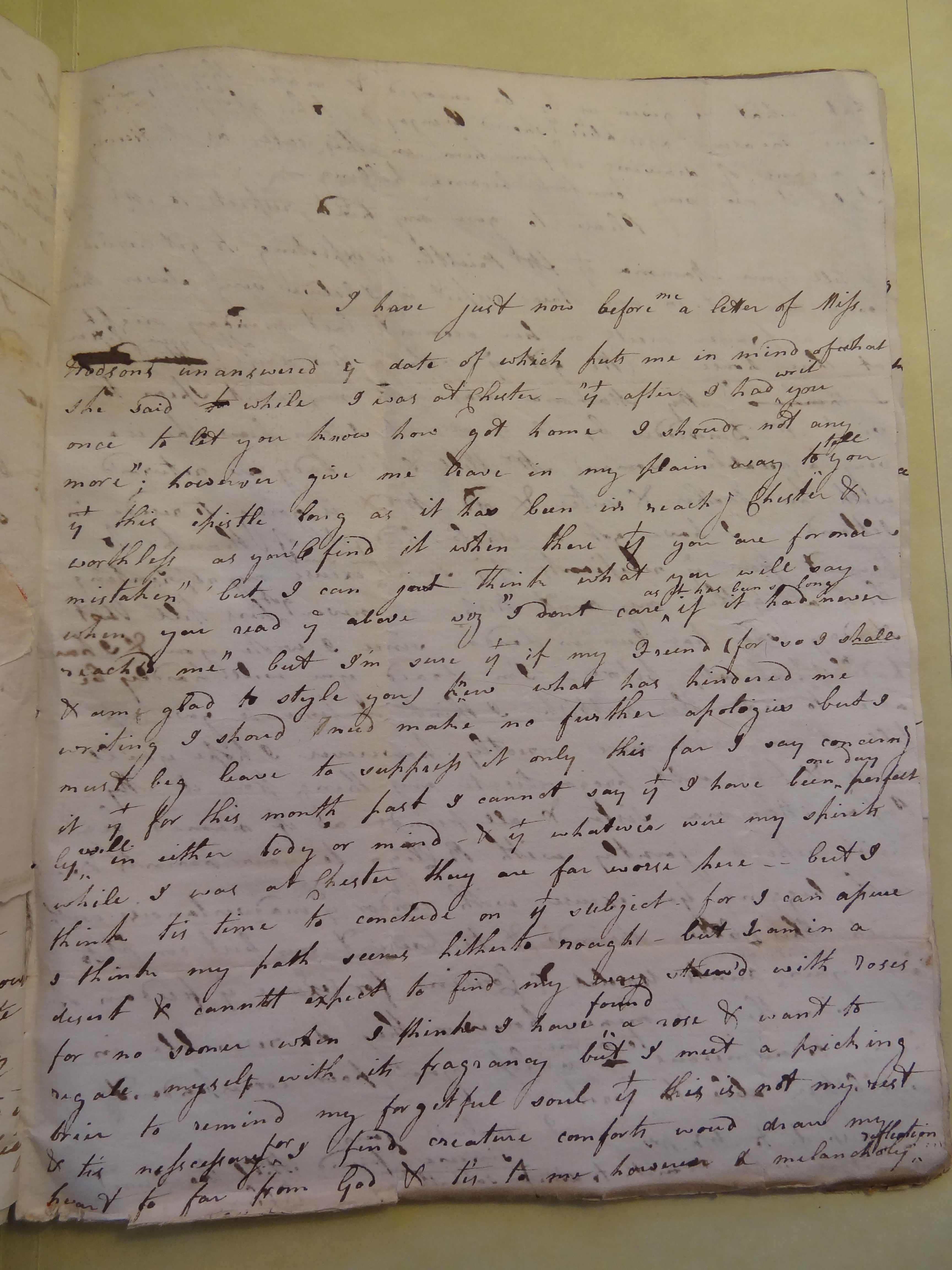 Image #1 of letter: Rebekah Bateman to Mary Jane Hodson, undated