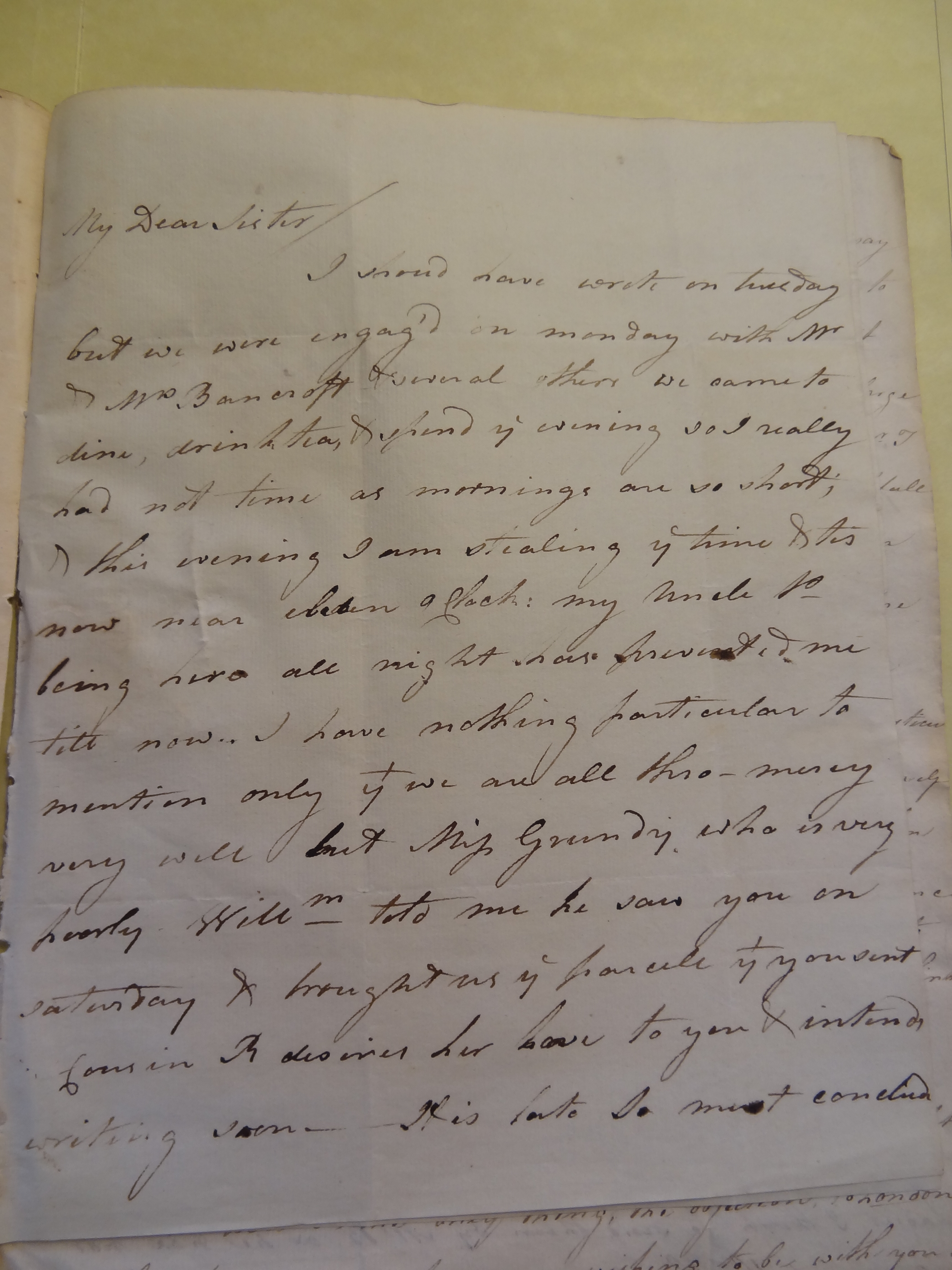 Image #1 of letter: Rebekah Bateman to Elizabeth Wilson, 3 January 1786
