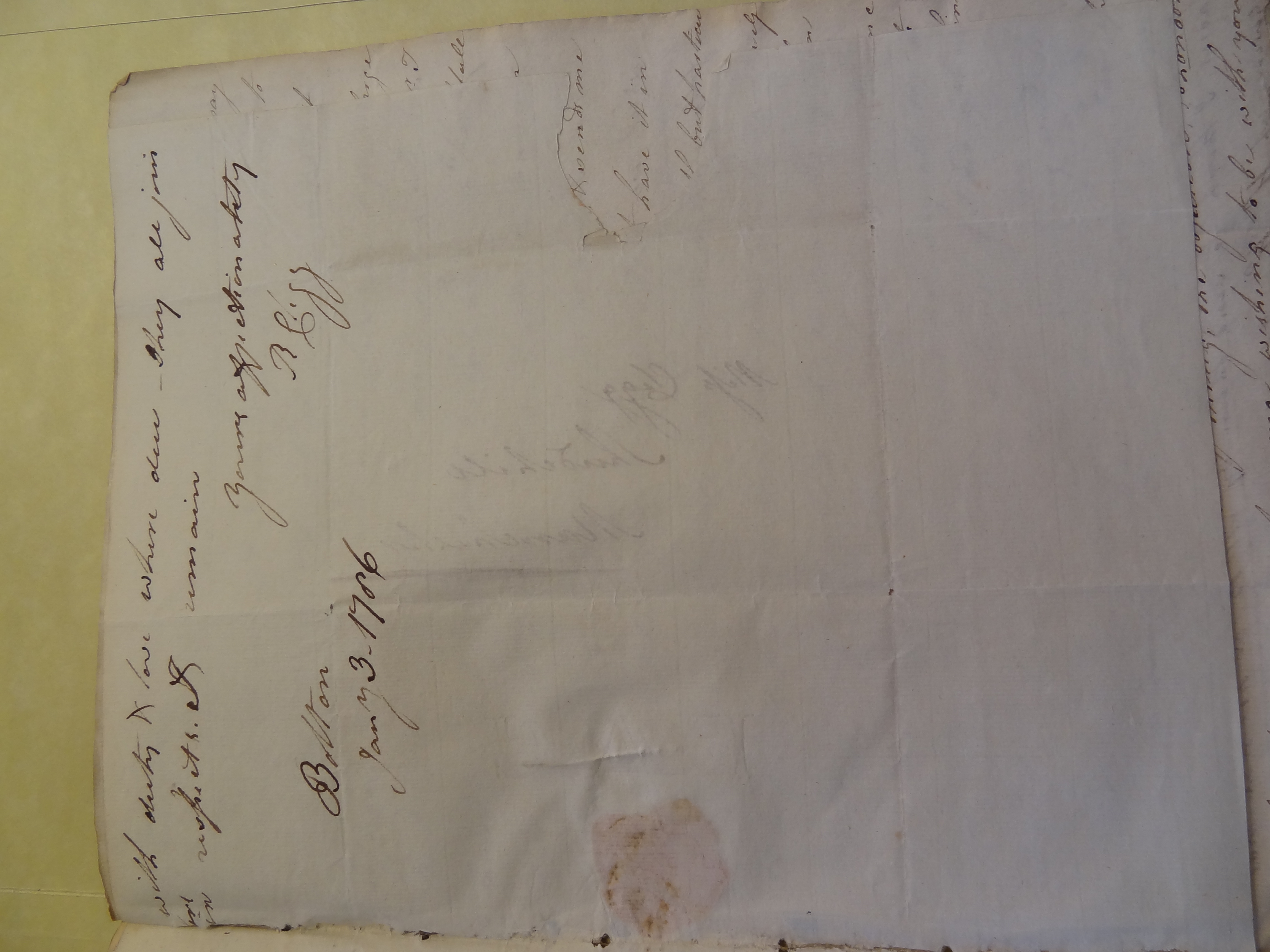 Image #2 of letter: Rebekah Bateman to Elizabeth Wilson, 3 January 1786