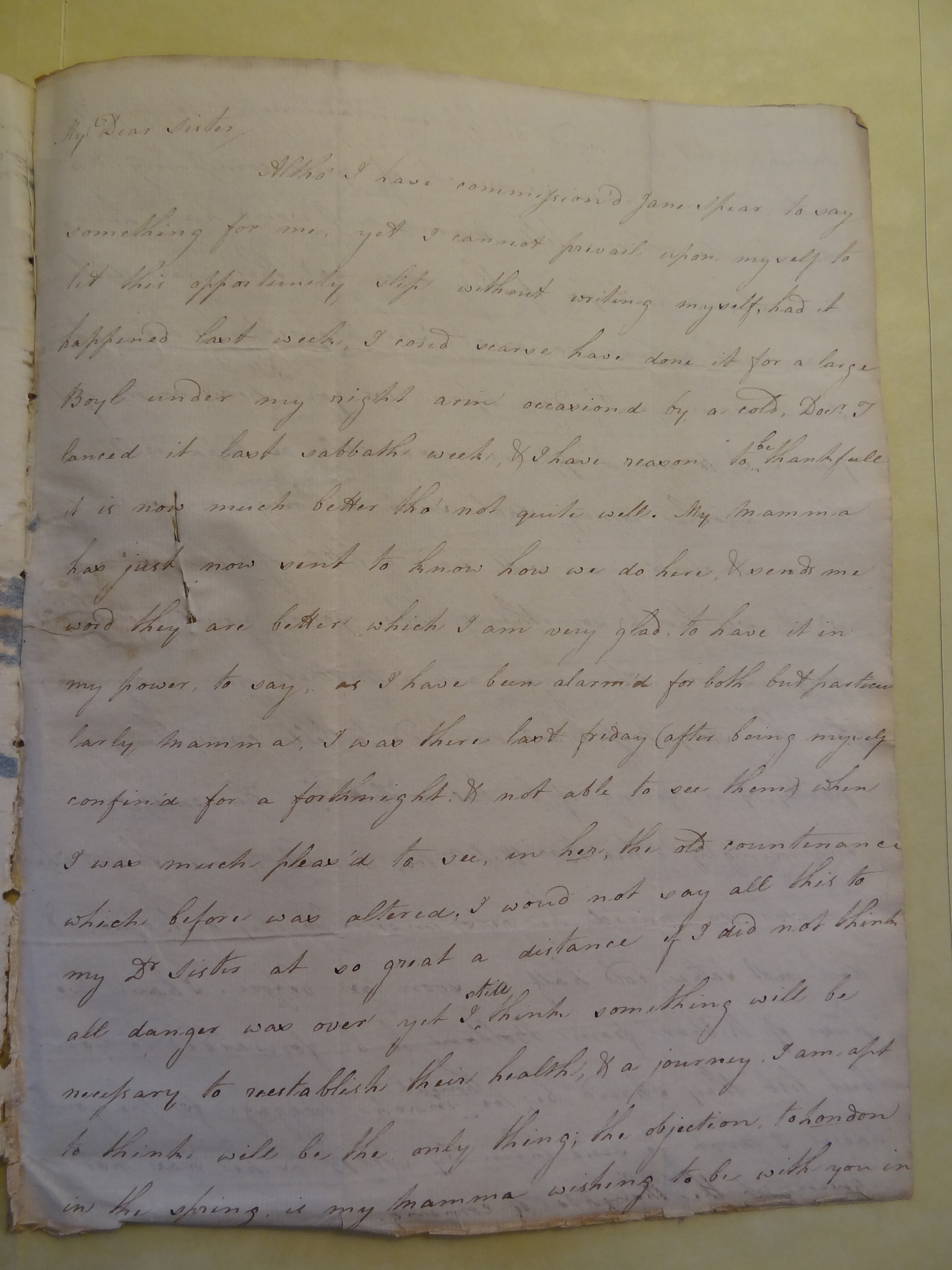Image #1 of letter: Rebekah Bateman to Elizabeth Wilson, 3 April 1792