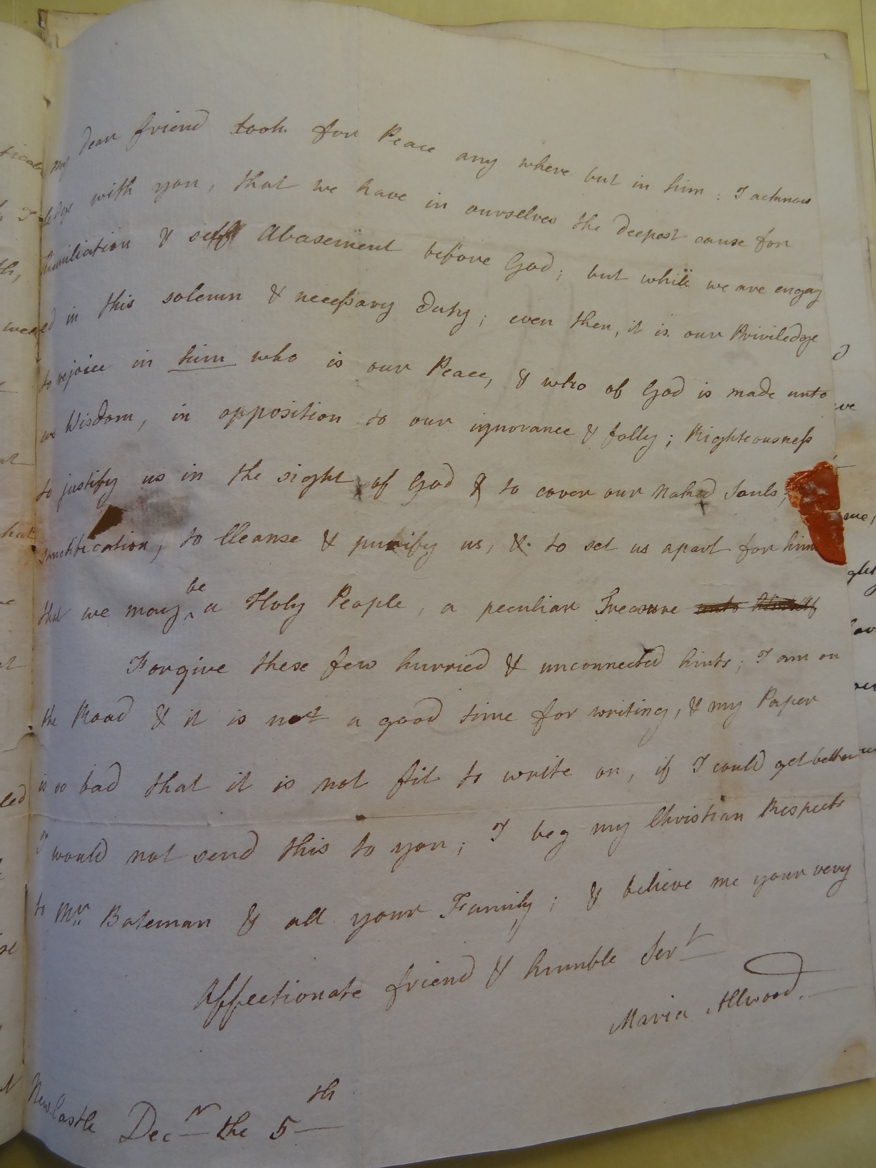 Image #3 of letter: Anna Allwood to Rebekah Bateman, 5 December