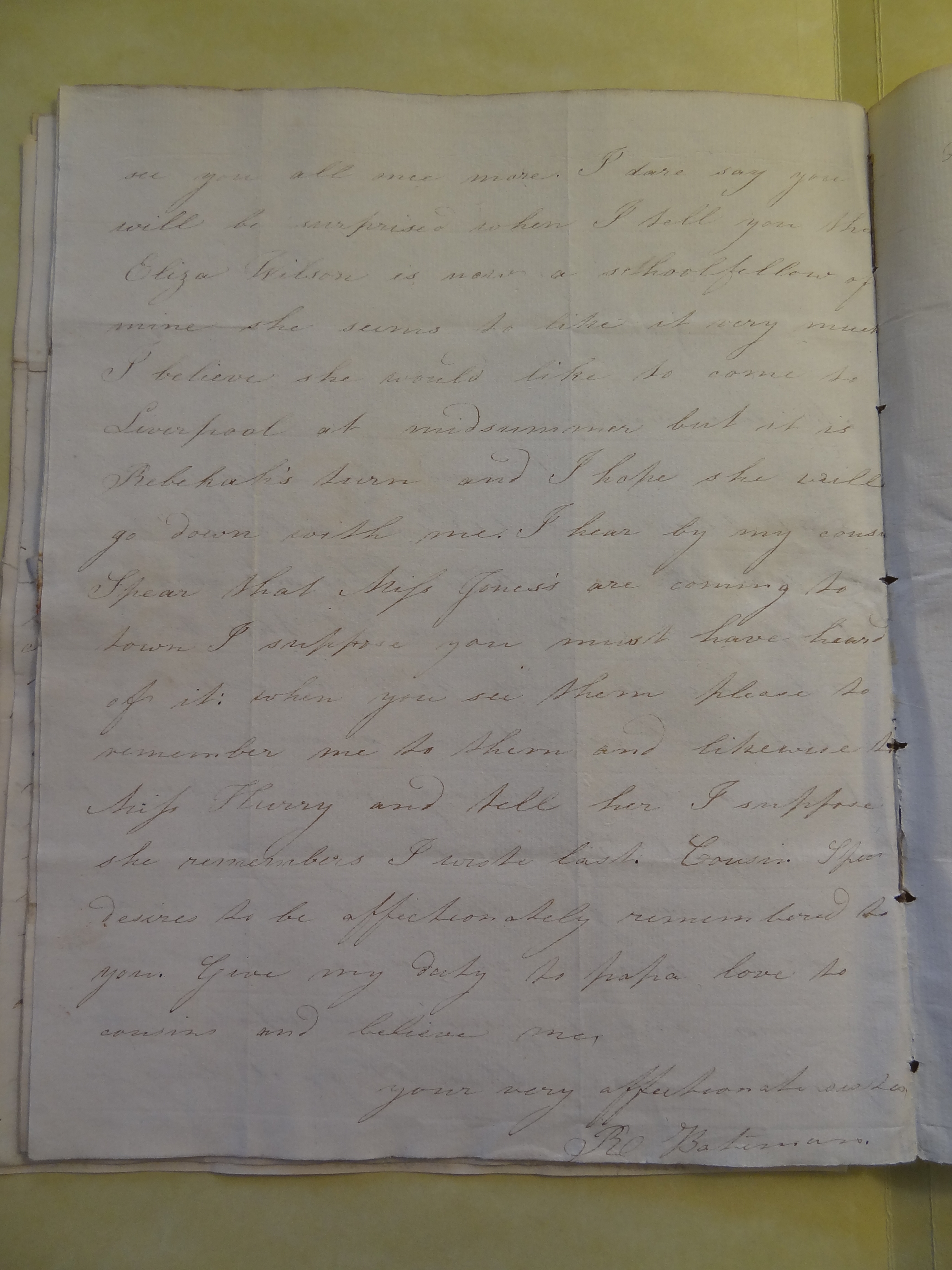 Image #2 of letter: Rebekah Hope to Thomas Bateman (junior), undated