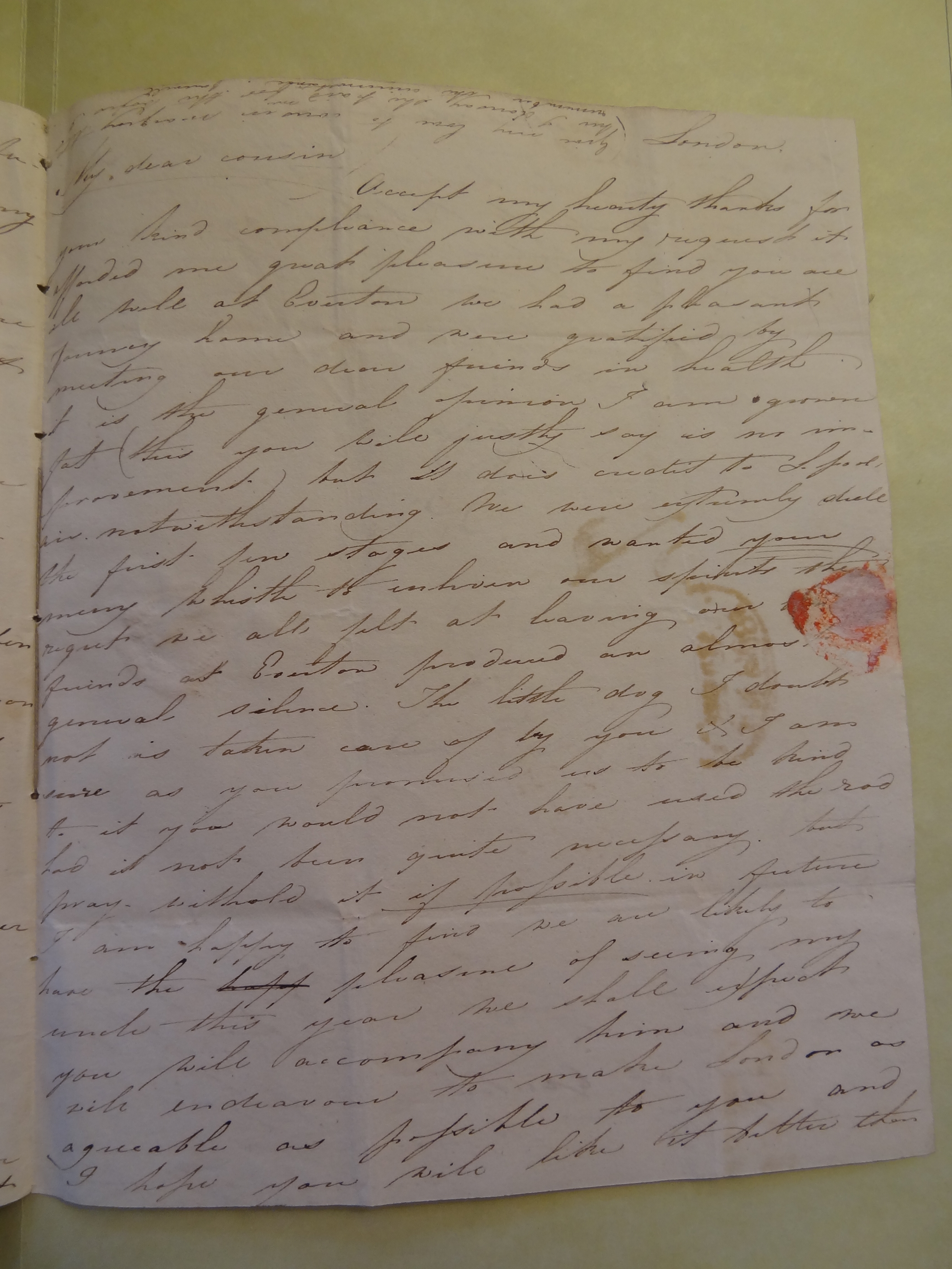 Image #3 of letter: Rebekah Hope to Thomas Bateman (junior), 26 August 1809