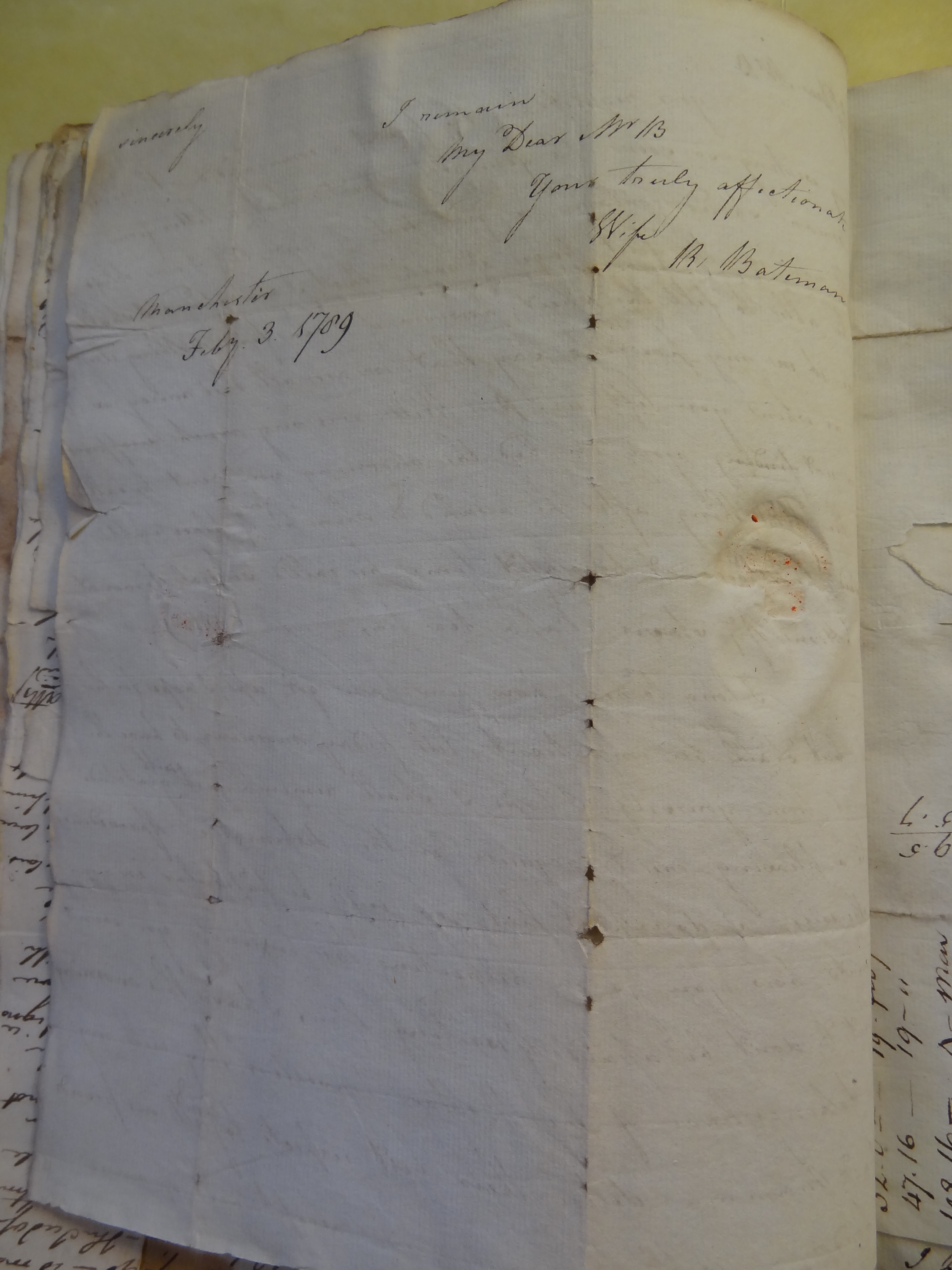 Image #2 of letter: Rebekah Bateman to Thomas Bateman, 3 February 1789