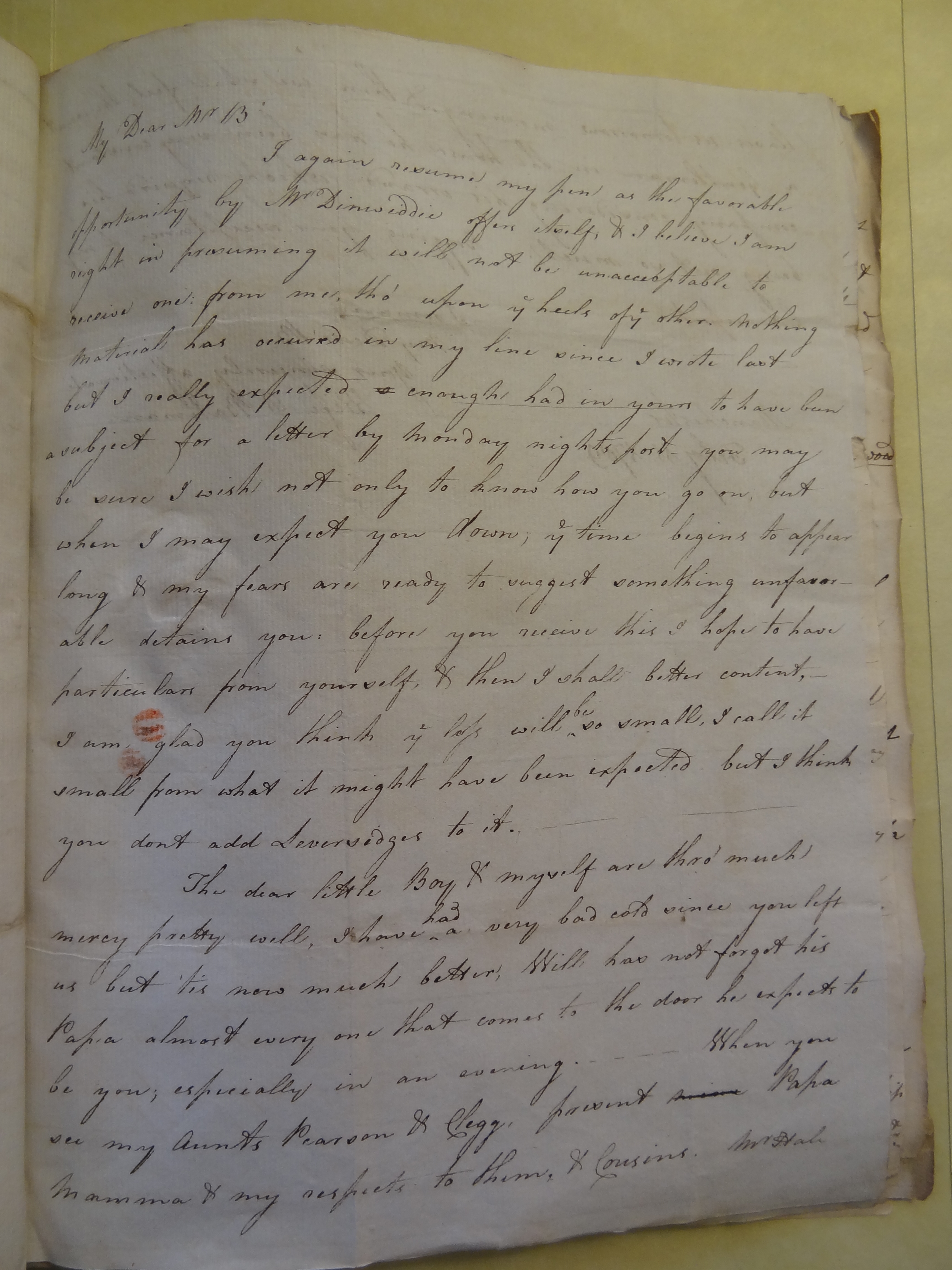 Image #1 of letter: Rebekah Bateman to Thomas Bateman, 11 February 1789