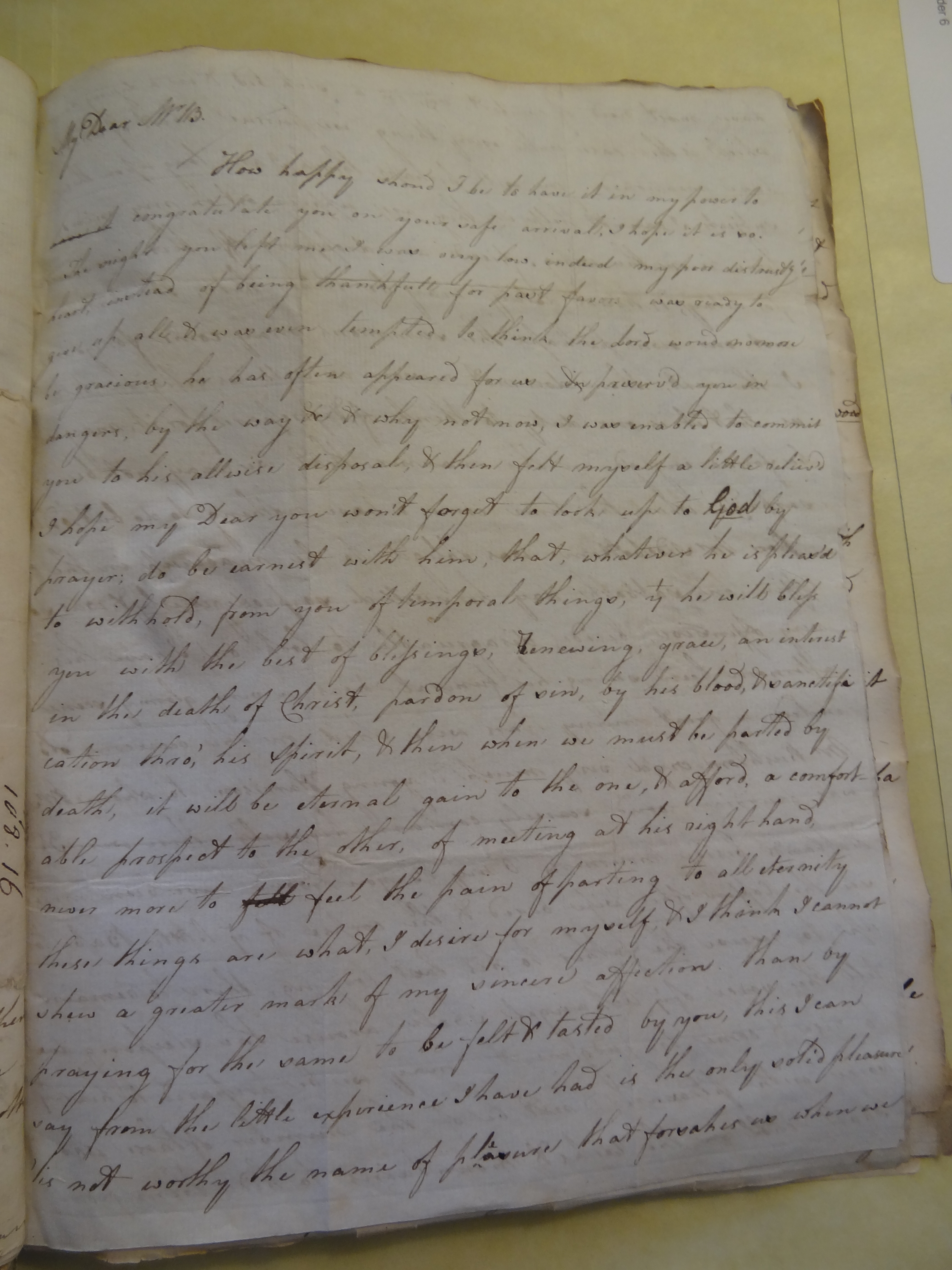 Image #1 of letter: Rebekah Bateman to Thomas Bateman, 2 March 1789